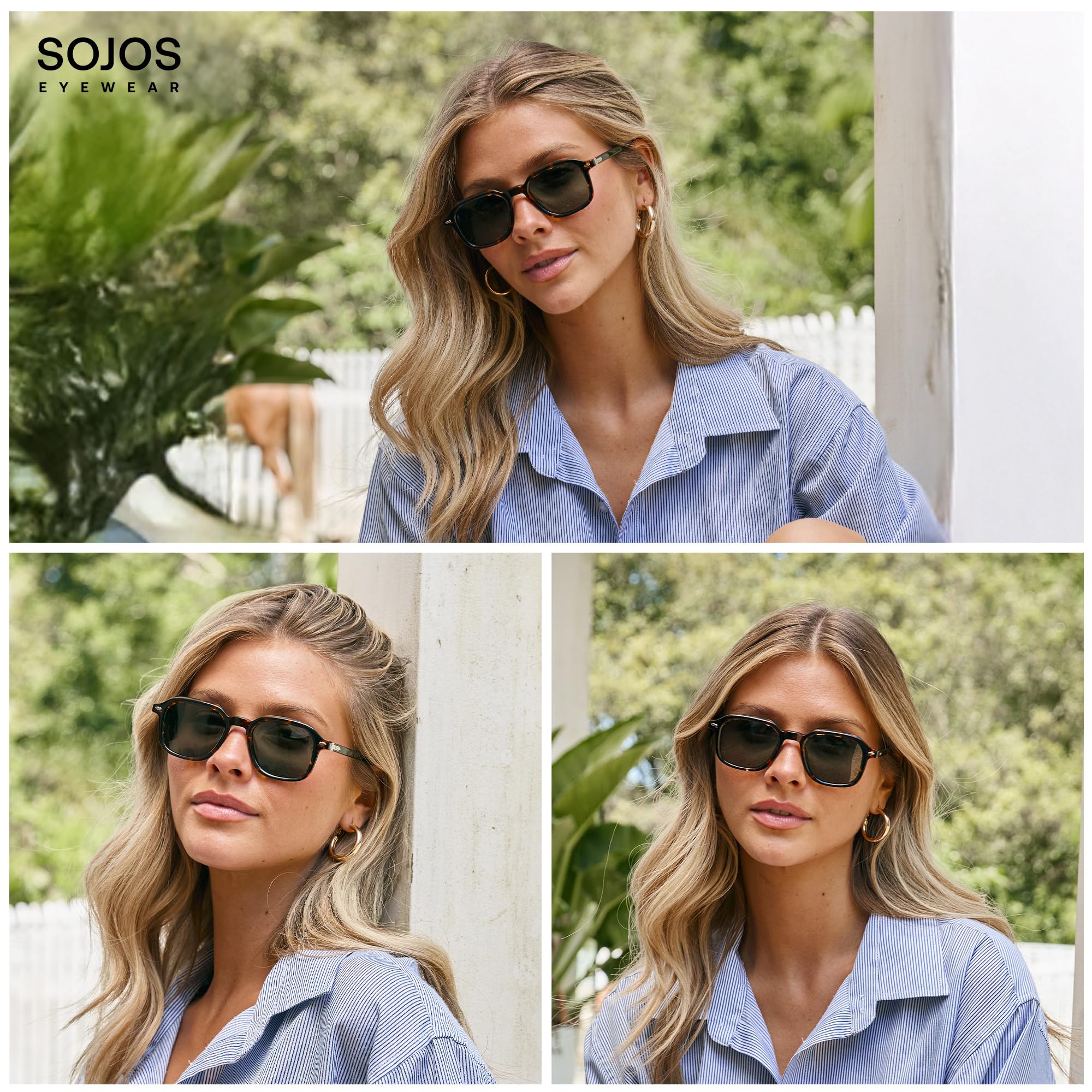 SOJOS Acetate Square Polarized Sunglasses Women Men Retro Handmade Rectangular Lightweight Sun glasses SJ3121 - Image 6