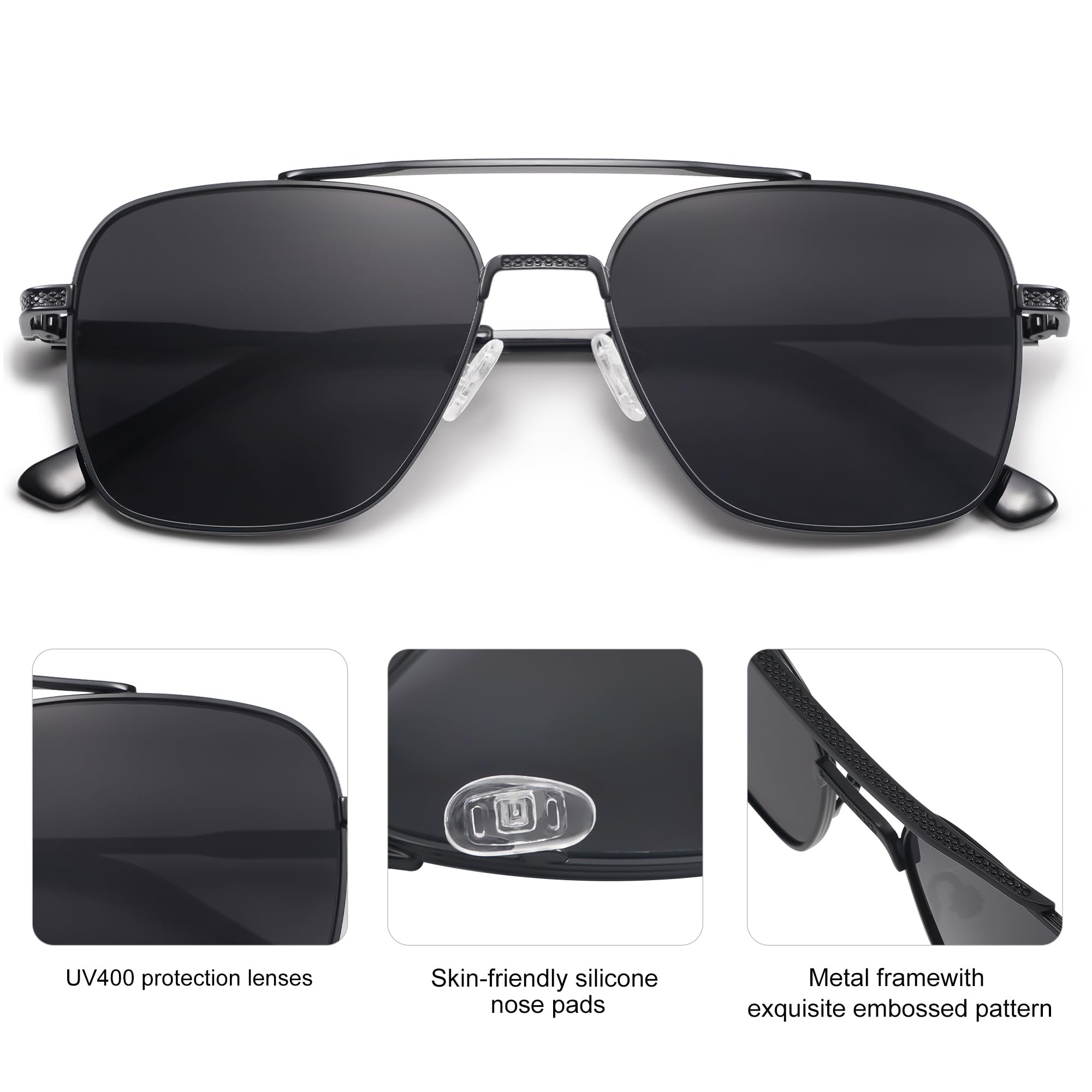 SOJOS Aviator Sunglasses for Men WomensTrendy Designer Shades SJ1232 - Image 5