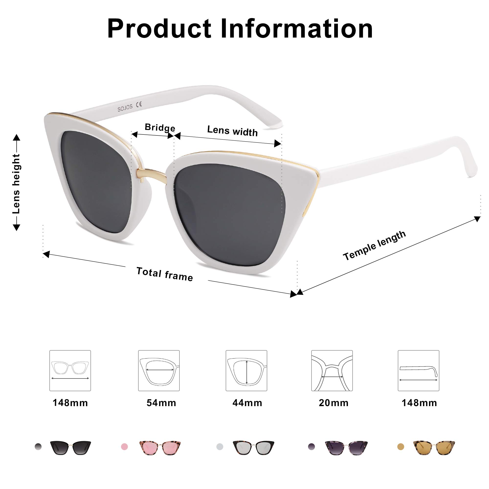 SOJOS Cat Eye Designer Sunglasses Fashion UV400 Protection Glasses SJ2052 - Image 4