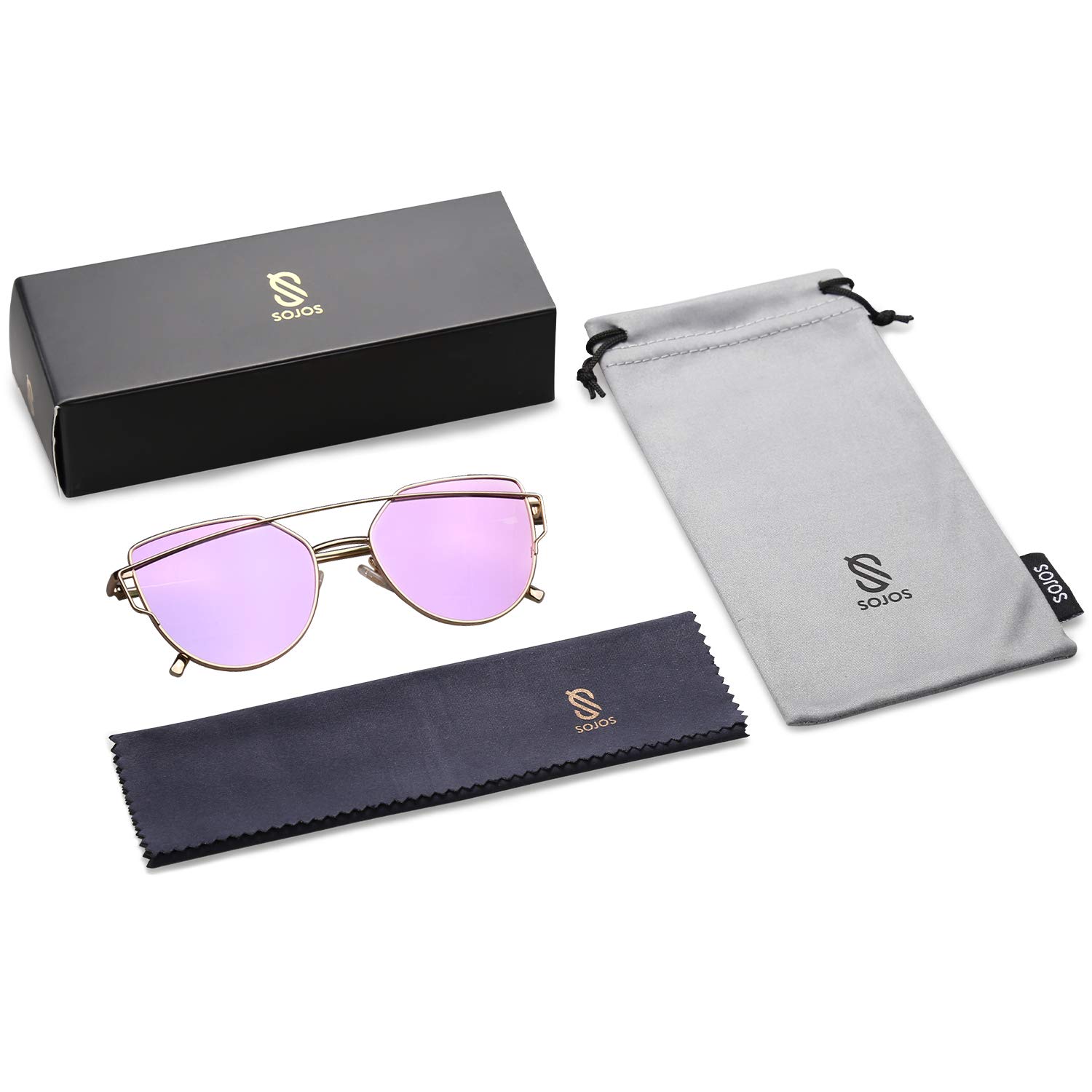 SOJOS Cat Eye Sunglasses for Women Fashion Designer Style Mirrored Lenses SJ1001 - Image 5