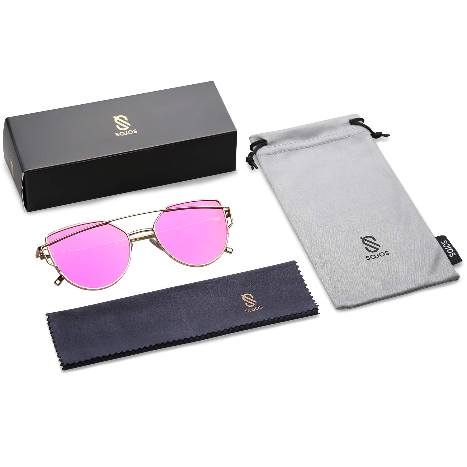 SOJOS Cat Eye Sunglasses for Women Fashion Designer Style Mirrored Lenses SJ1001 - Image 5