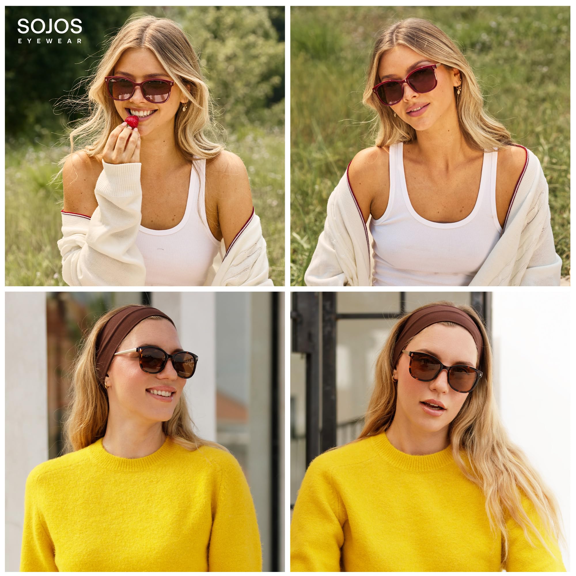 SOJOS Classic Square Polarized Sunglasses for Women Oversized Trendy Retro UV Protection Shade SJ2640 - Image 3