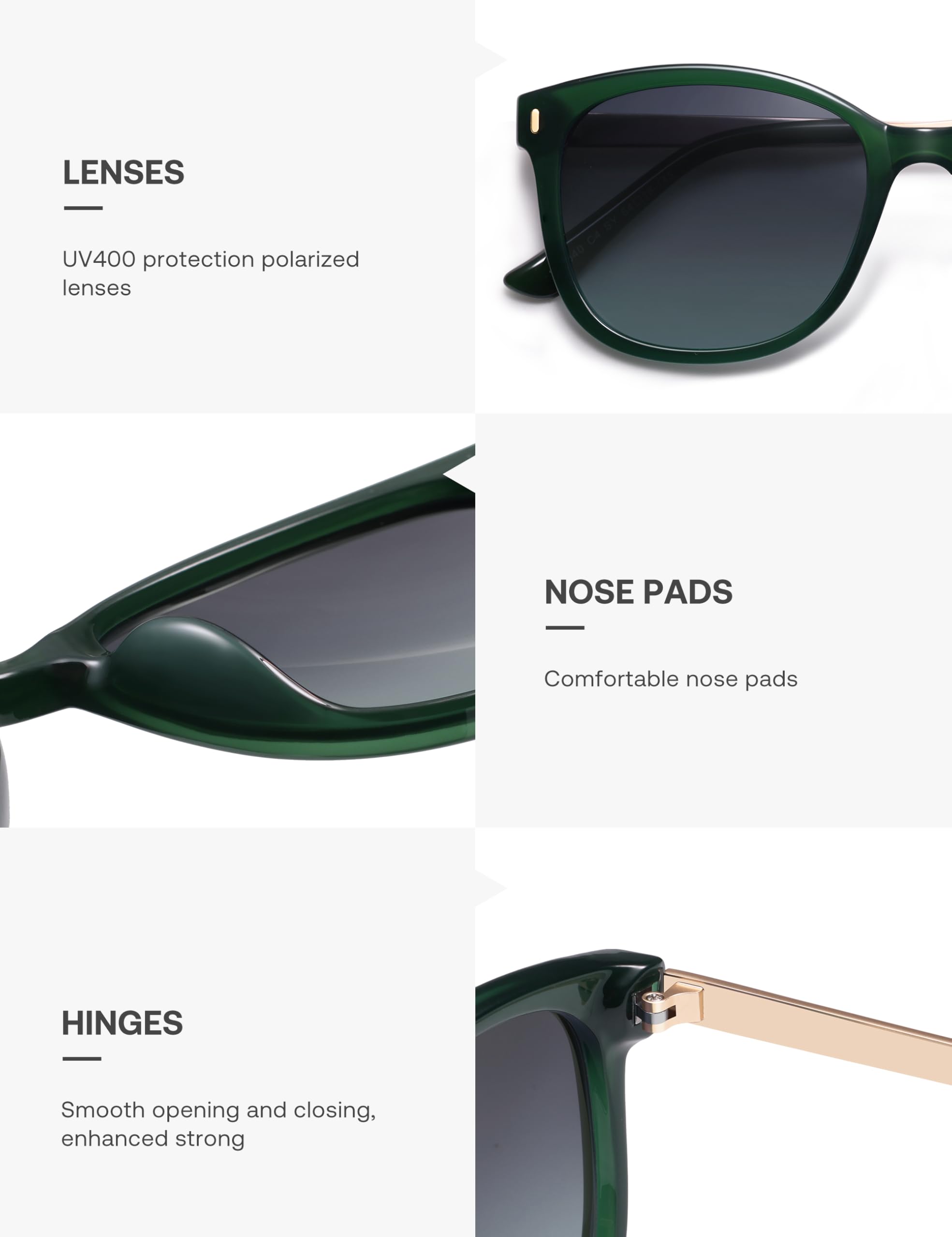 SOJOS Classic Square Polarized Sunglasses for Women Oversized Trendy Retro UV Protection Shade SJ2640 - Image 5