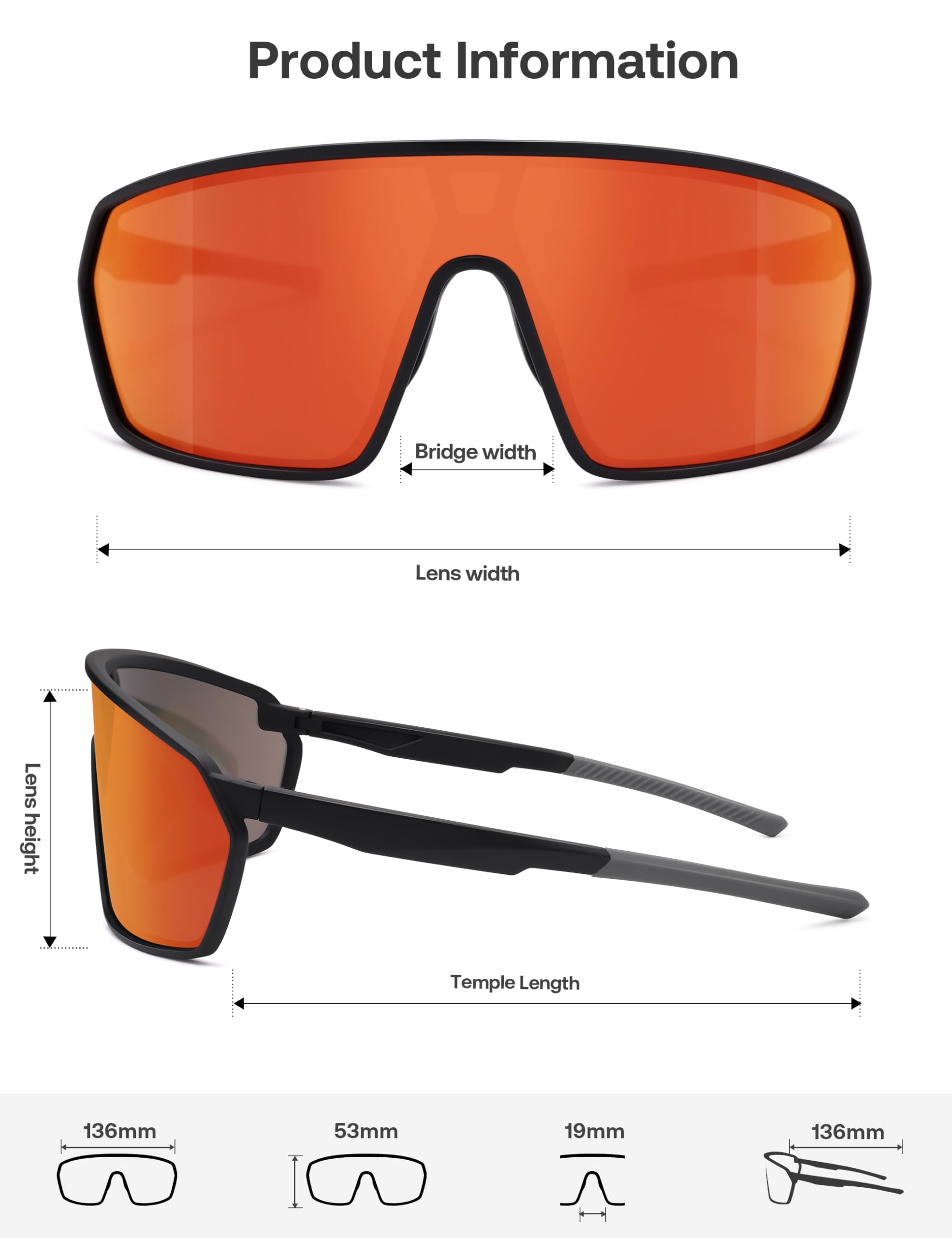 SOJOS Cycling Sport Glasses for Women Man, UV400 Protection Wrap Around Lightweight TR90 Frame Sunglasses, SJ2353 - Image 5