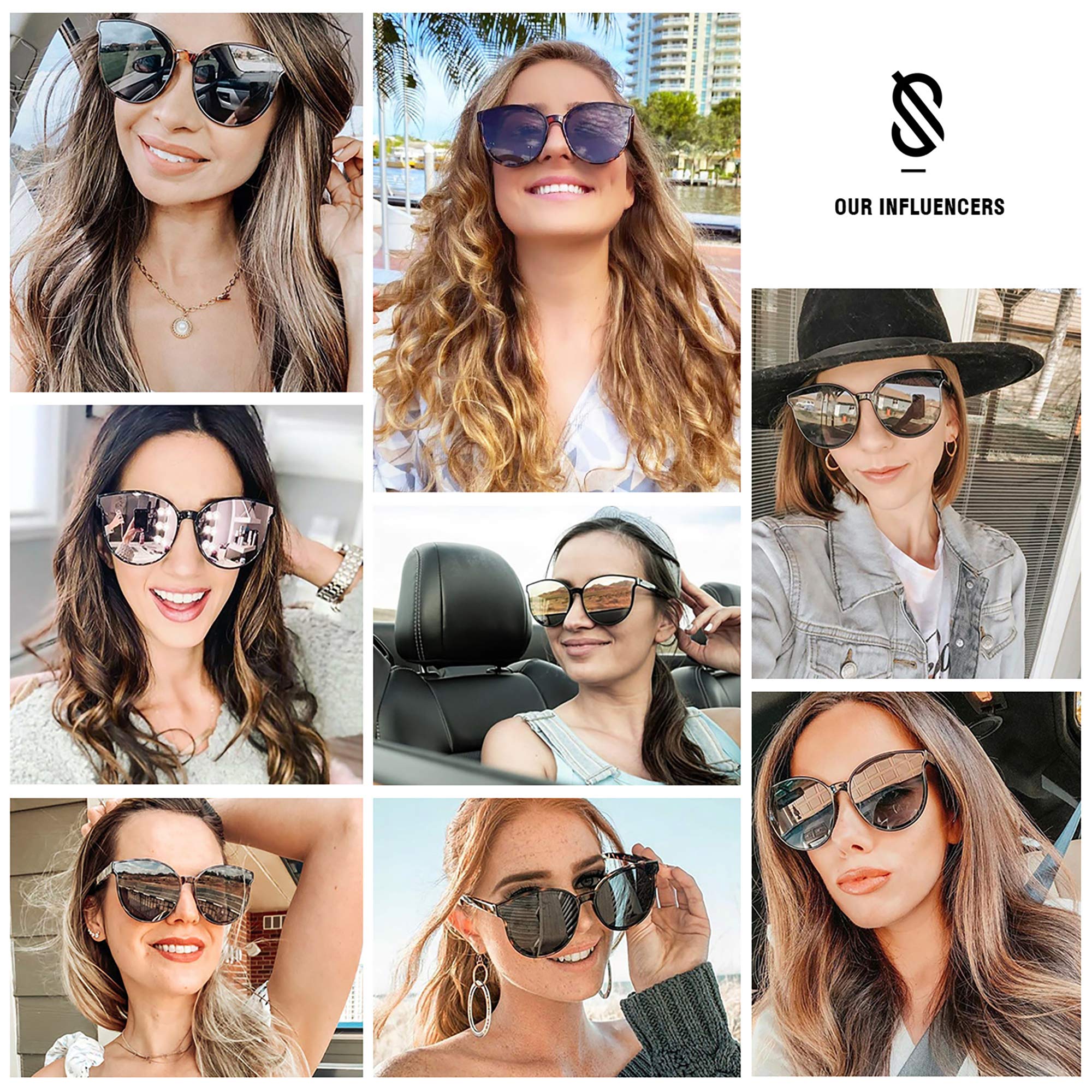 SOJOS Fashion Round Sunglasses for Women Men Oversized Vintage Shades SJ2057 - Image 3