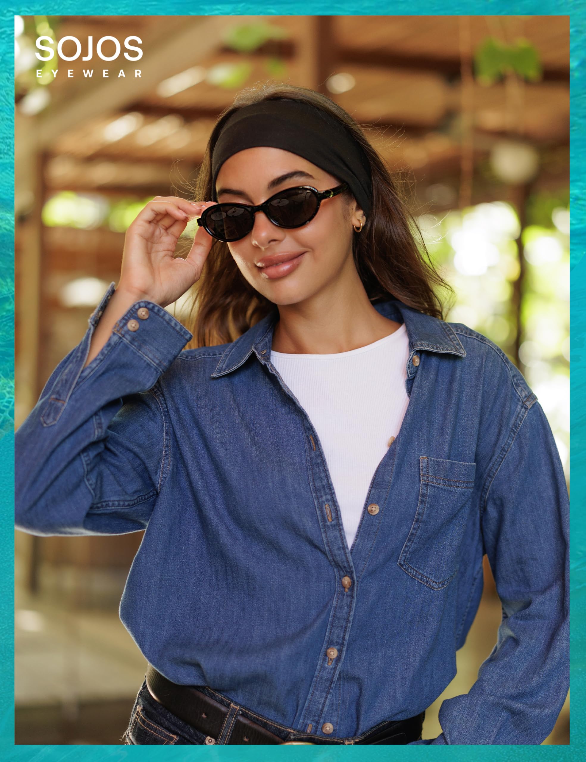 SOJOS Ocean Collection Polarized Retro Oval Small Sunglasses Womens Recycled Plastic Frame Eco-Friendly UV400, Echo - Image 6