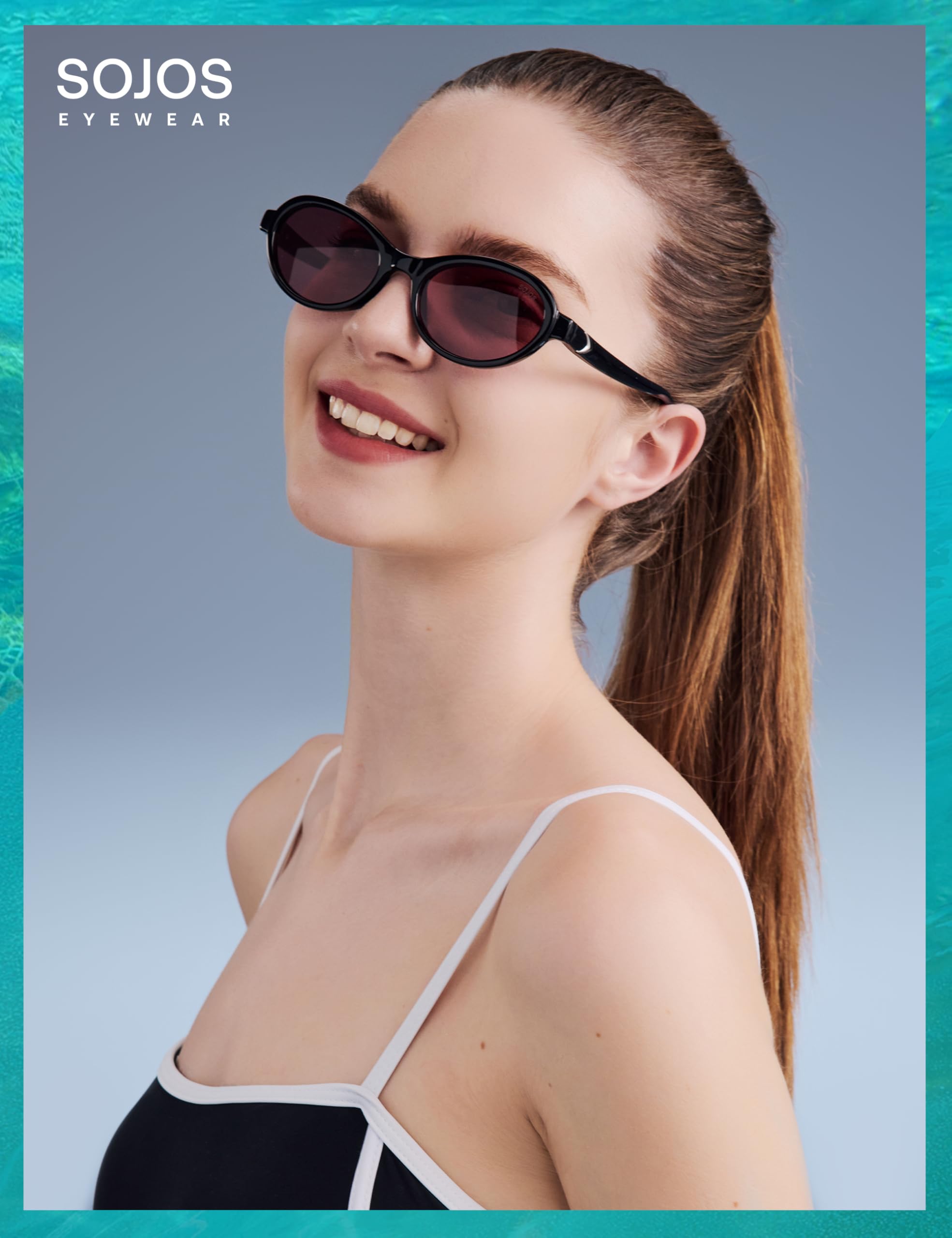 SOJOS Ocean Collection Polarized Retro Oval Small Sunglasses Womens Recycled Plastic Frame Eco-Friendly UV400, Echo - Image 7