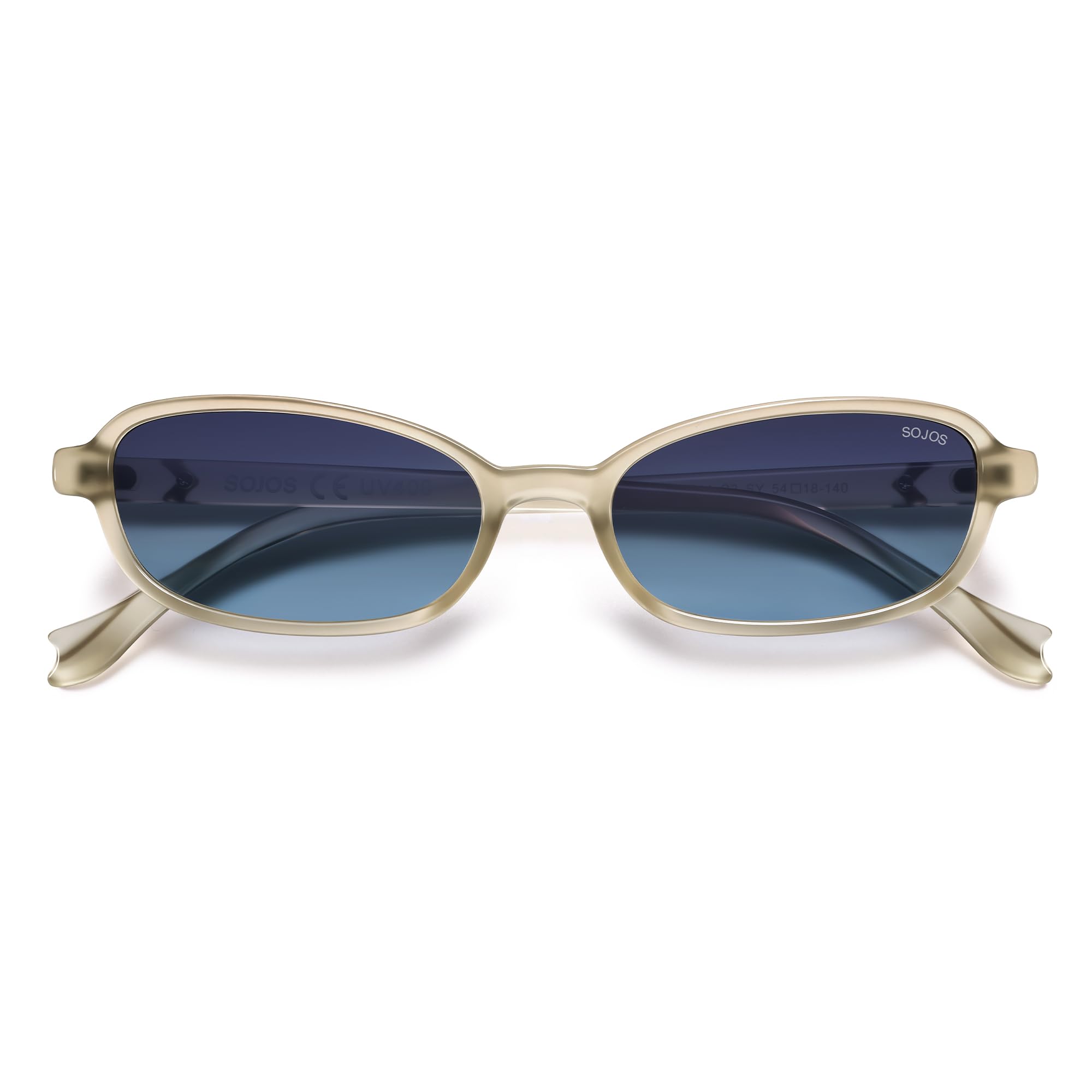 SOJOS Ocean Collection Rectangle Polarized Sunglasses Women Men Retro Lightweight Narrow Trendy Cat Eye Sunnies, Apex - Image 5