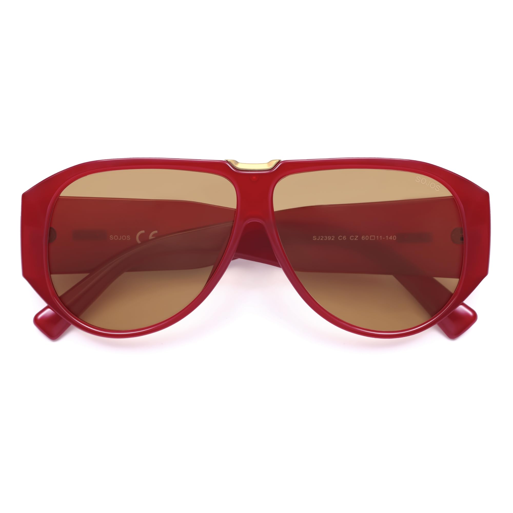 SOJOS Oversized Aviator Sunglasses Polarized Womens Mens Retro Trendy Vintage Big Square Shield SJ2392 - Image 3