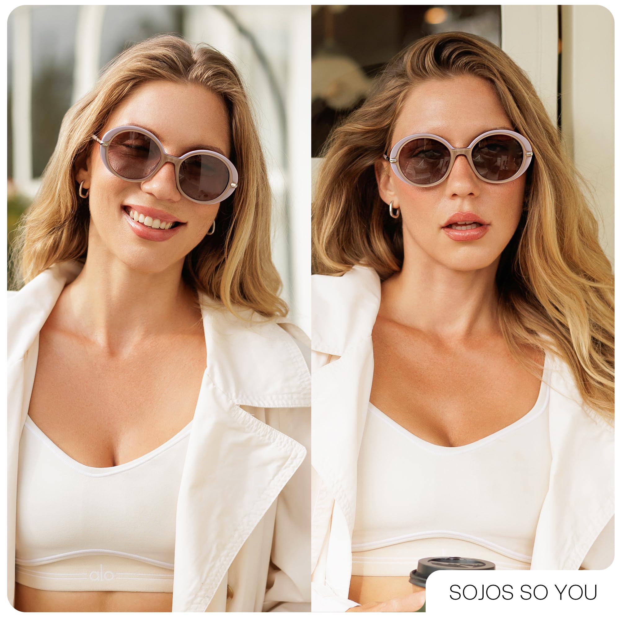 SOJOS Oversized Round Sunglasses for Women Polarized Lenses Acetate Frame Retro Vintage Sun Glasses SJ3128 - Image 3
