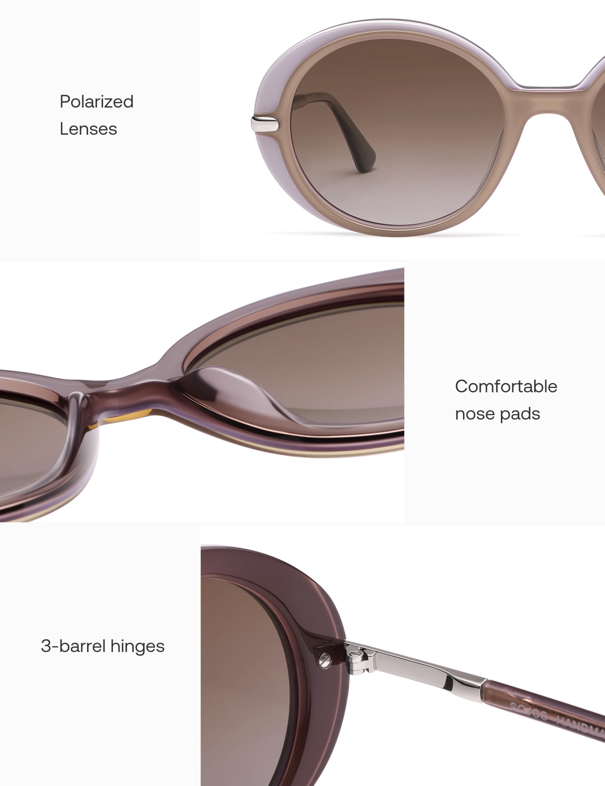 SOJOS Oversized Round Sunglasses for Women Polarized Lenses Acetate Frame Retro Vintage Sun Glasses SJ3128 - Image 4
