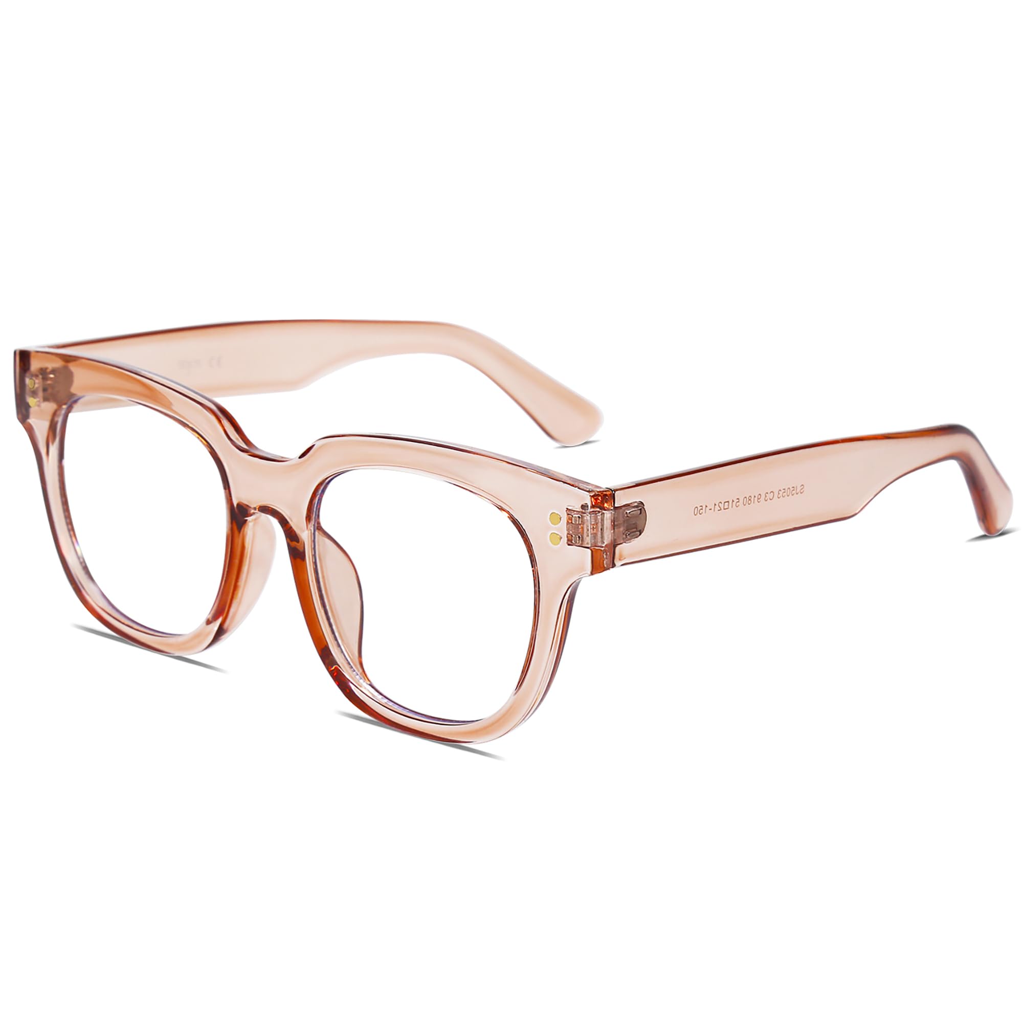 SOJOS Oversized Square Anti Blue Light Blocking Glasses for Women Thick Computer Eyeglasses Double Metal Studs SJ5053B - Image 3