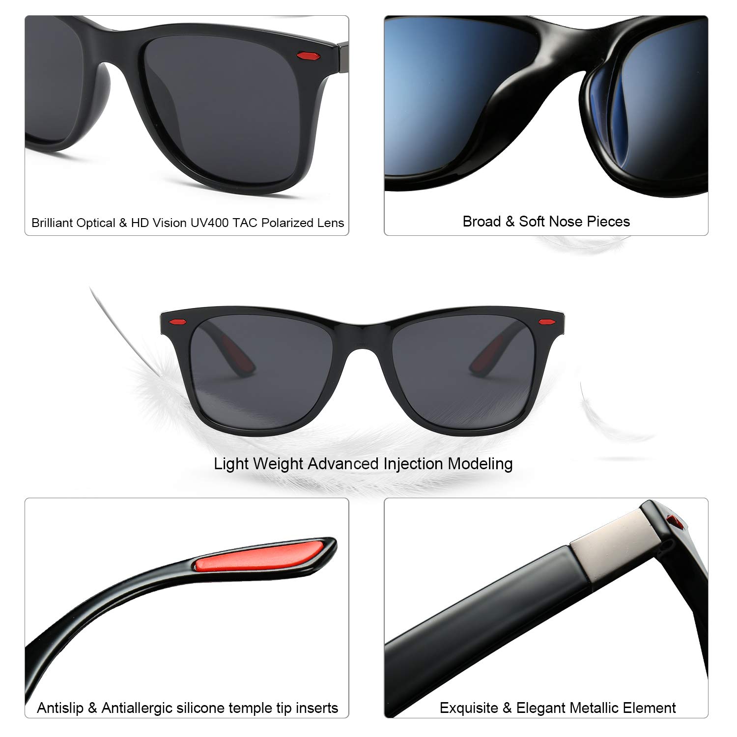 SOJOS Polarized Sports TR90 Sunglasses for Running Cycling Fishing Golf Driving SJ2101 - Image 3