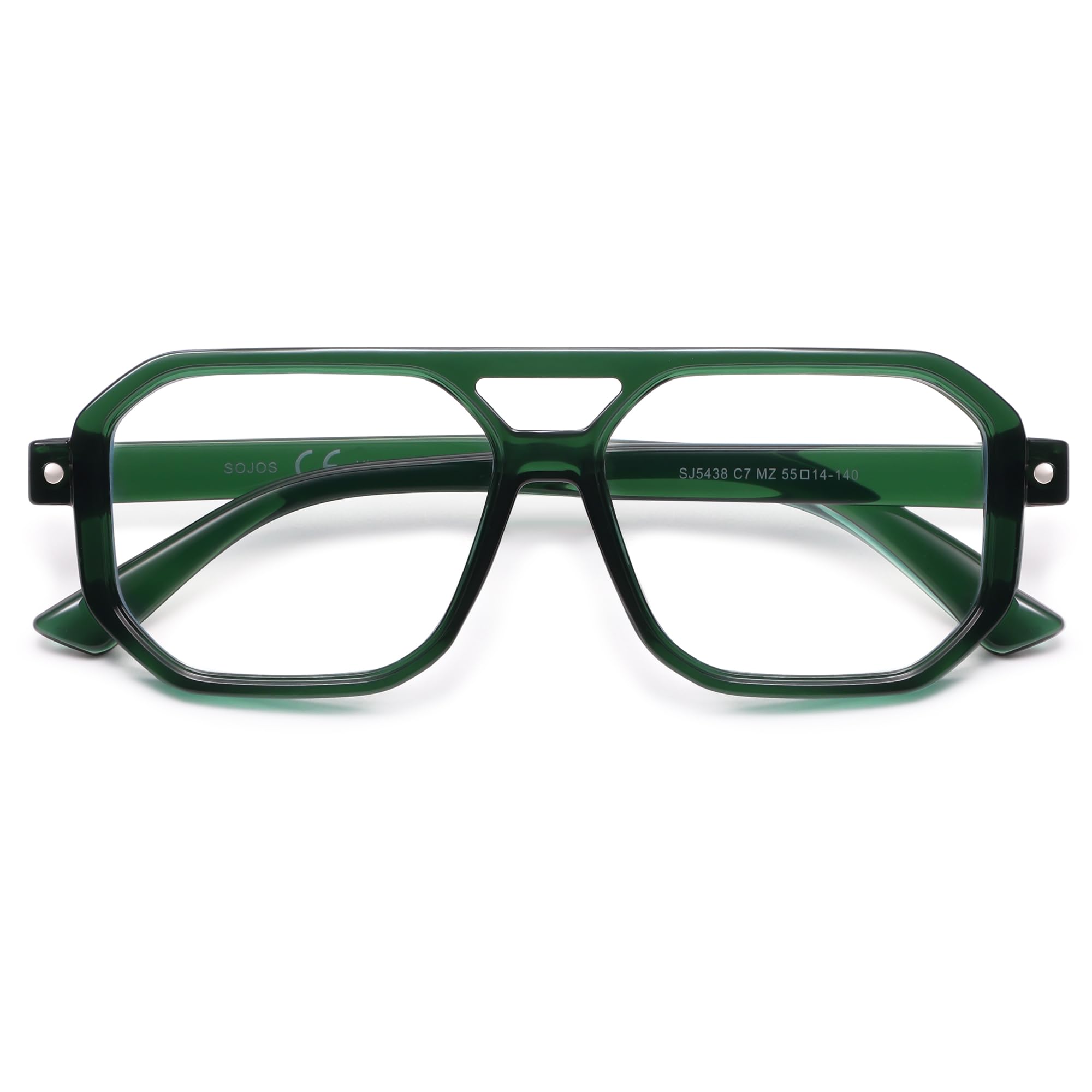 SOJOS Retro Aviator Square Blue Light Blocking Glasses for Women Men,Trendy Computer Frame Eyewear SJ5438 - Image 6
