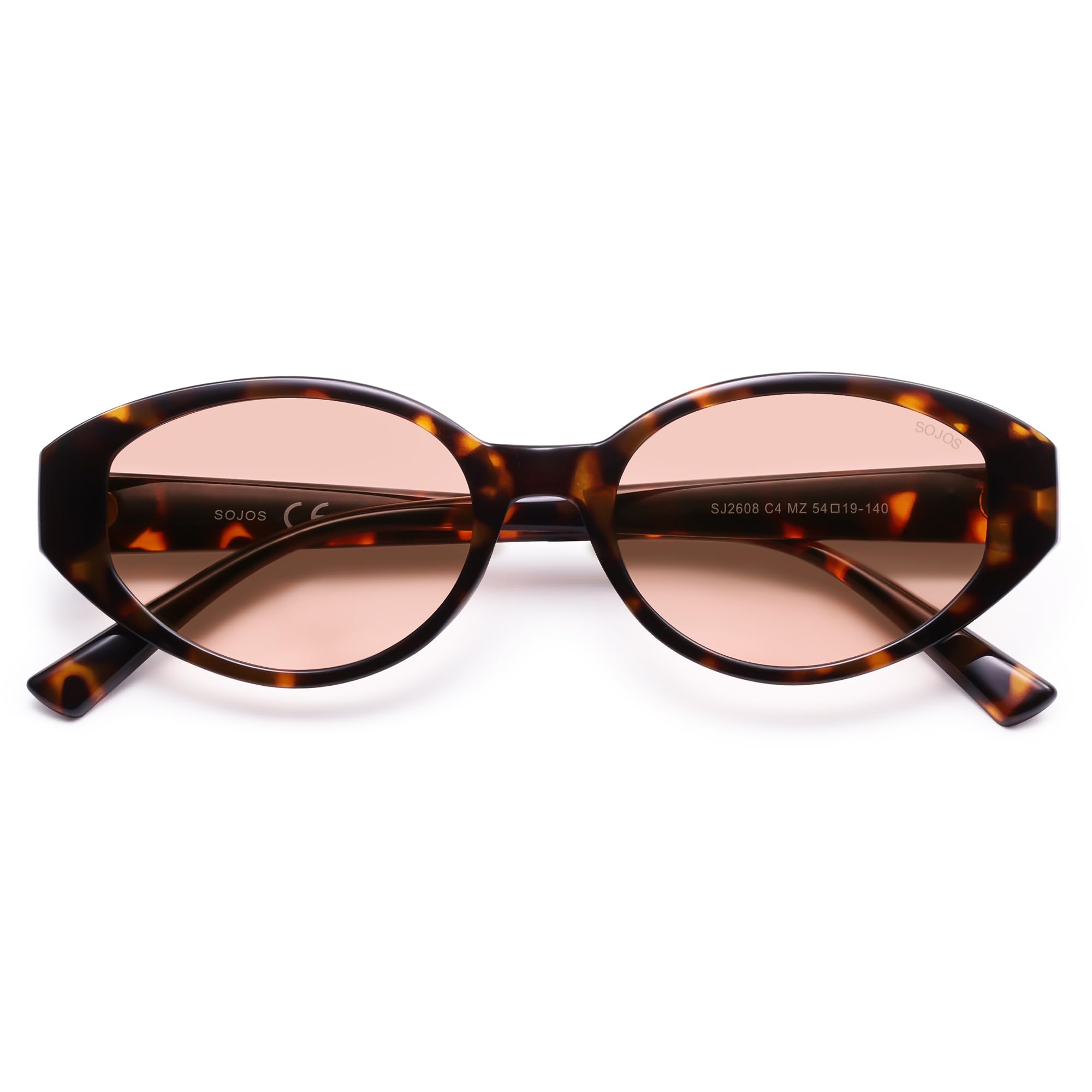 SOJOS Retro Oval Polarized Sunglasses for Women Chic Cat Eye Trendy Vintage Shades UV400 Protection - Image 4