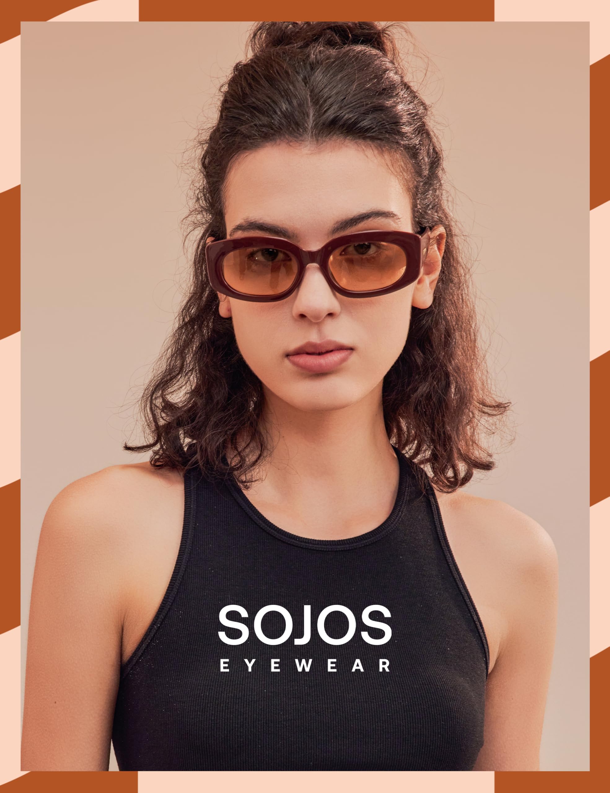 SOJOS Retro Oval Polarized Sunglasses Womens Trendy Sun Glasses Vintage Shades UV400 SJ2386 - Image 3