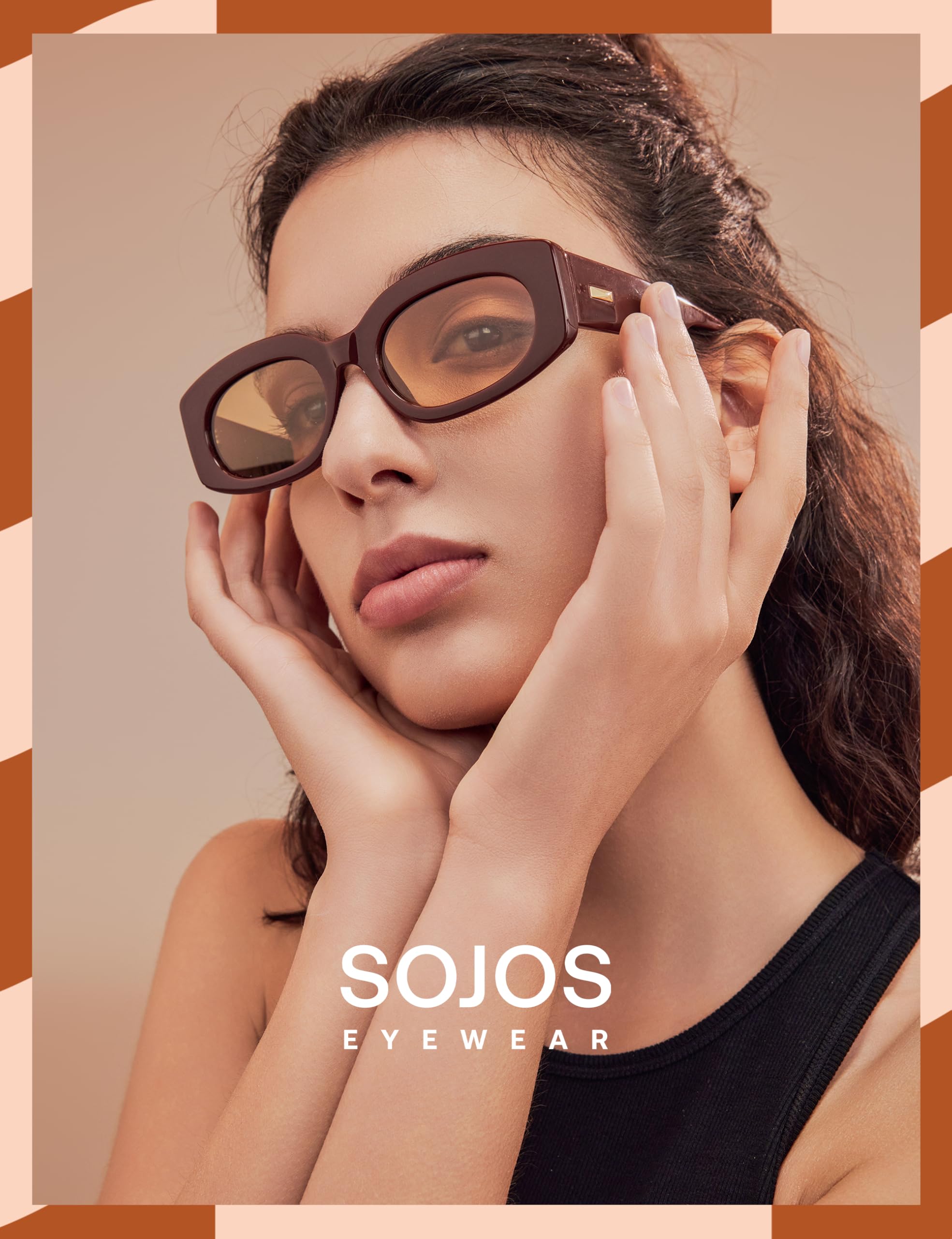 SOJOS Retro Oval Polarized Sunglasses Womens Trendy Sun Glasses Vintage Shades UV400 SJ2386 - Image 4