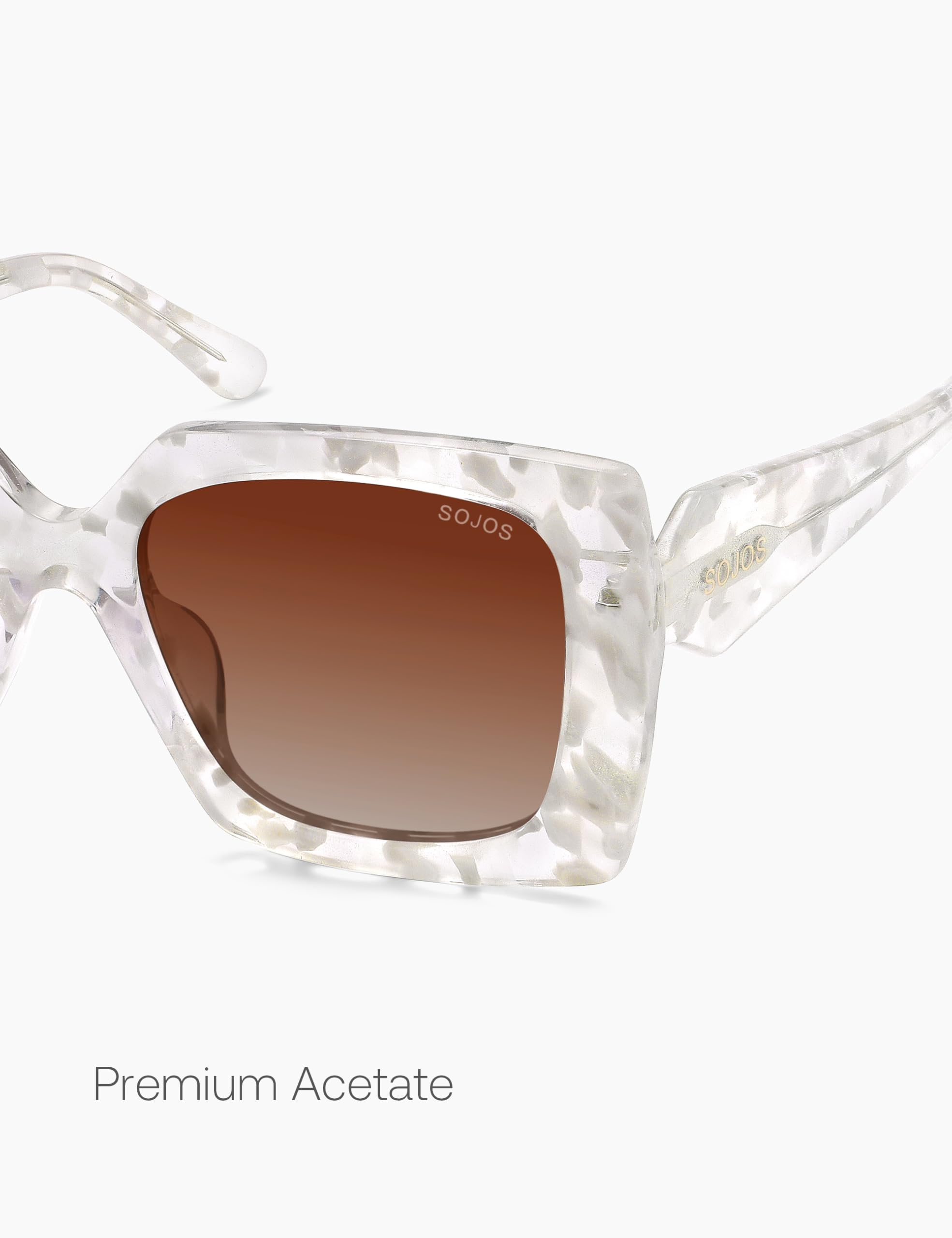 SOJOS Retro Oversized Square Acetate Sunglasses Women, Polarized Trendy Ladies Shades Sun Glasses, Big Crush - Image 6