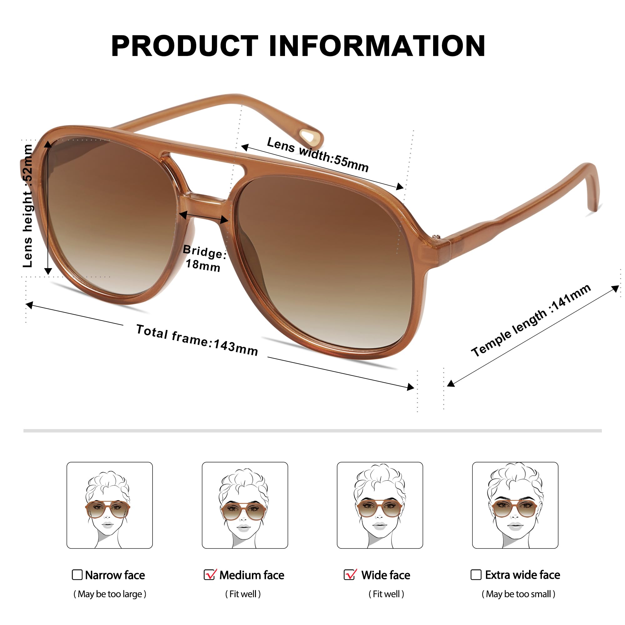 SOJOS Retro Polarized Aviator Sunglasses Womens Mens Classic 70s 80s Vintage Trendy Square Aviators SJ2174 - Image 5