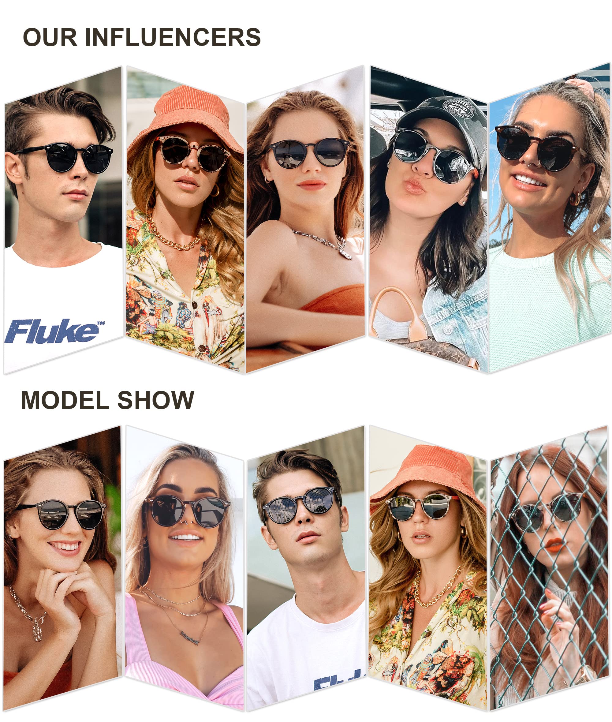 SOJOS Retro Round Polarized Sunglasses for Women Men Classic Vintage Sunnies SJ2069 - Image 3