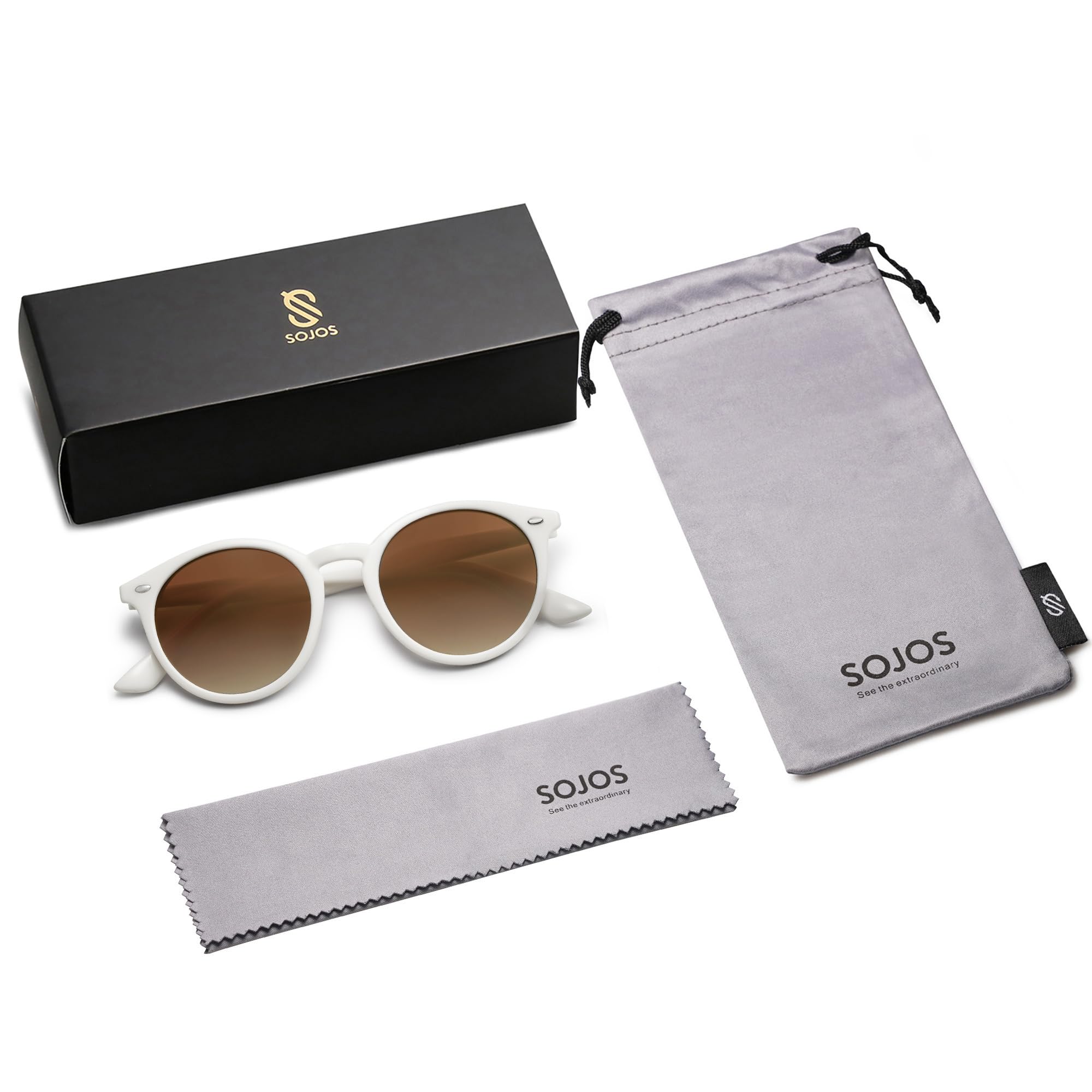 SOJOS Retro Round Polarized Sunglasses for Women Men Classic Vintage Sunnies SJ2069 - Image 5