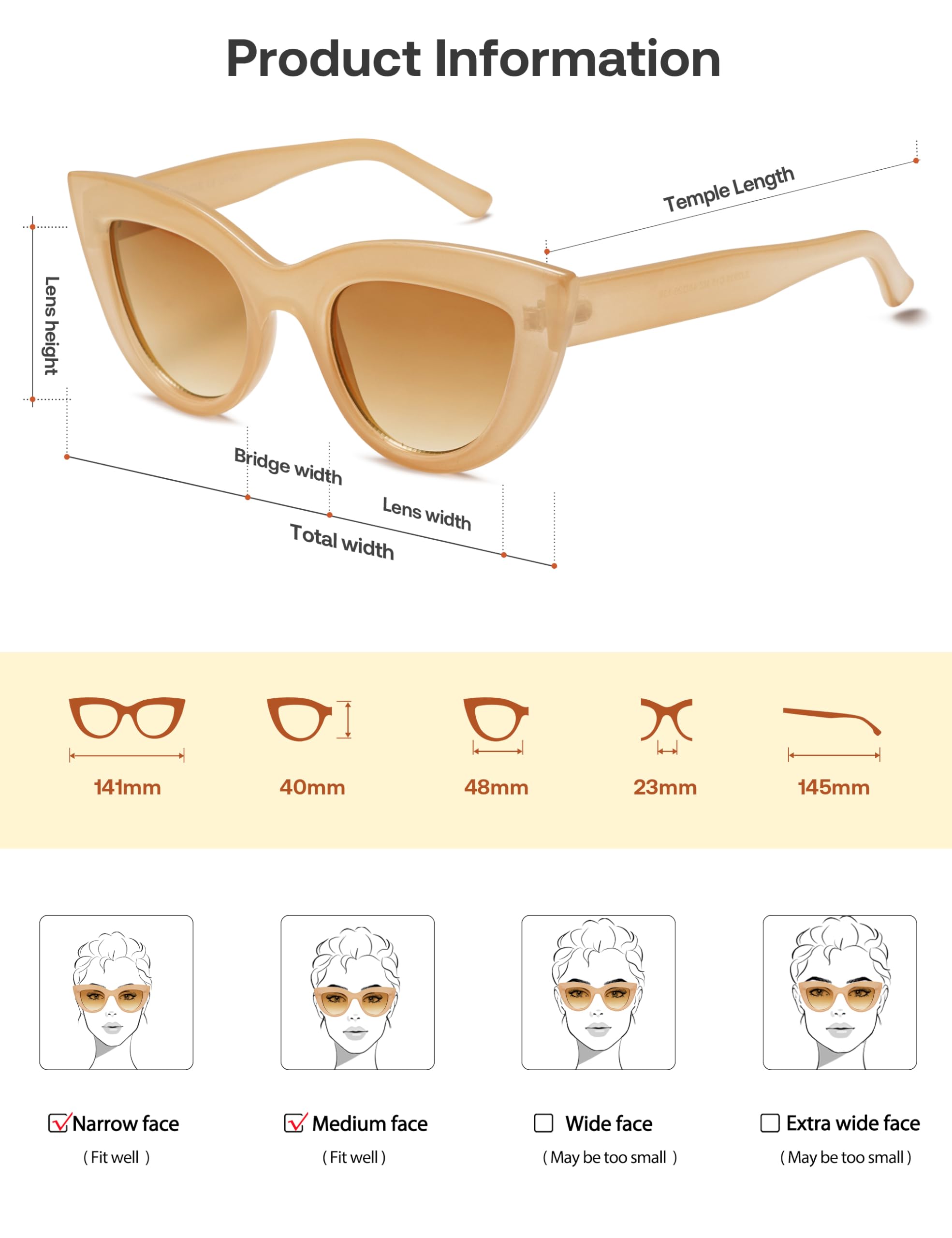 SOJOS Retro Small Vintage Cat Eye Sunglasses for Women Cute Fashion UV400 Sunnies SJ2939 - Image 5