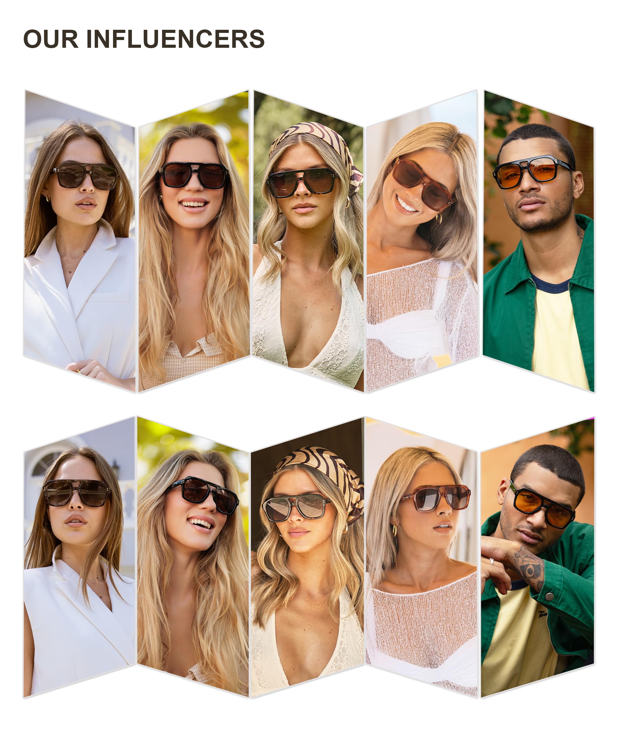 SOJOS Retro Thick Polarized Aviator Sunglasses for Women Men, Large Trendy Bold Square Pilot Shades SJ2385 - Image 3