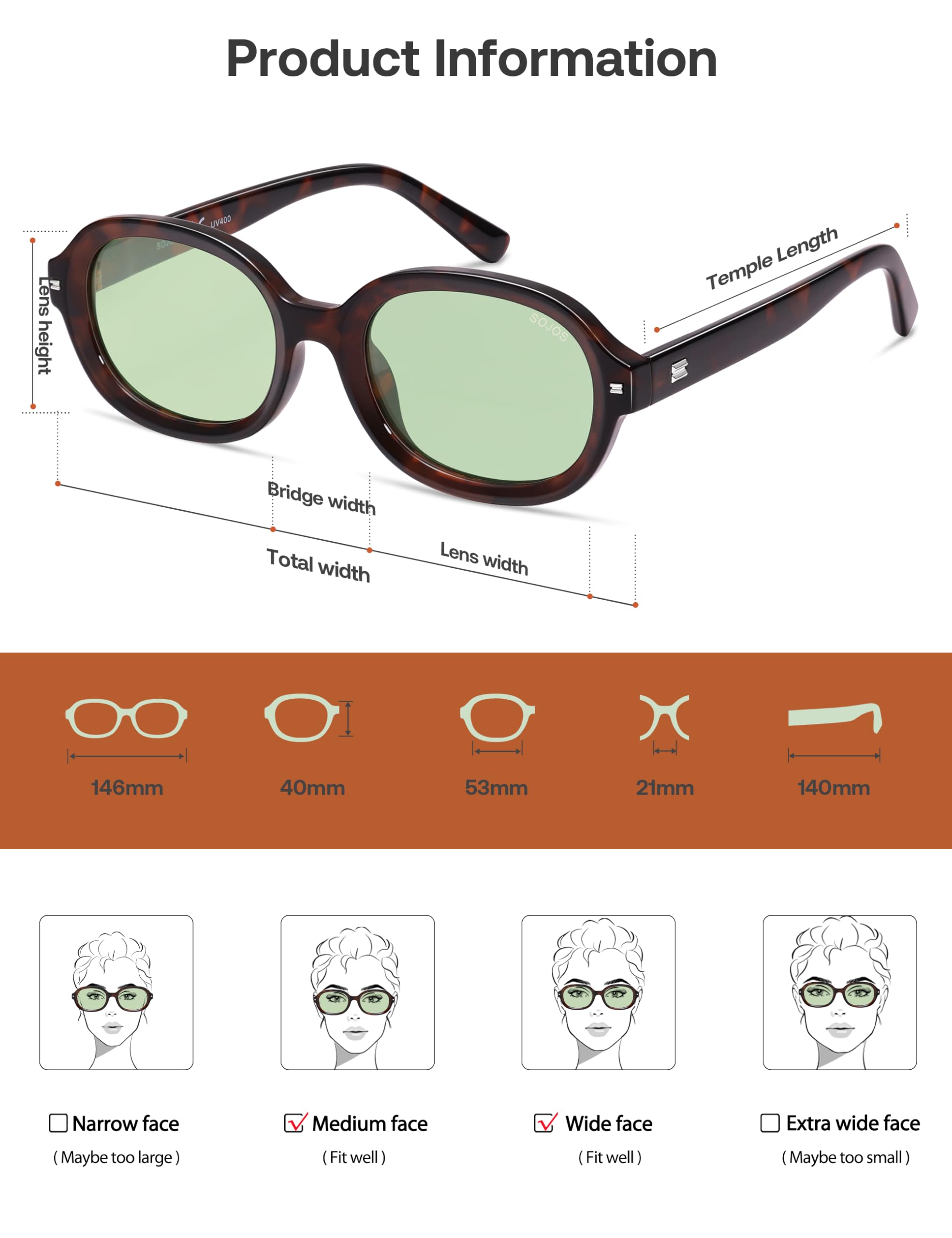 SOJOS Retro Trendy Oval Round Polarized Sunglasses Womens Mens, 80s 90s Vintage Sunnies SJ2603 - Image 4