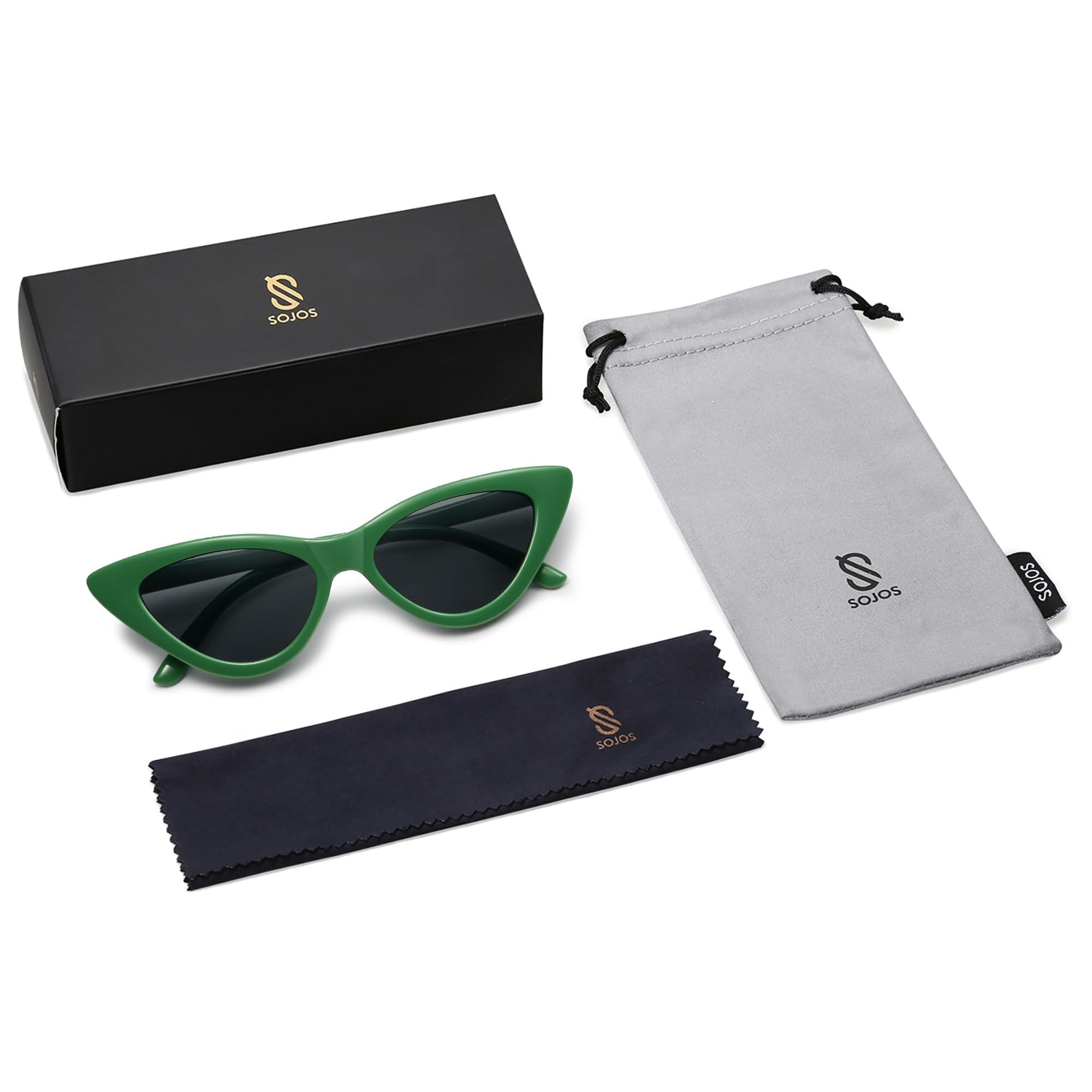 SOJOS Retro Vintage Narrow Cat Eye Sunglasses for Women Clout Goggles Plastic Frame SJ2044 - Image 5