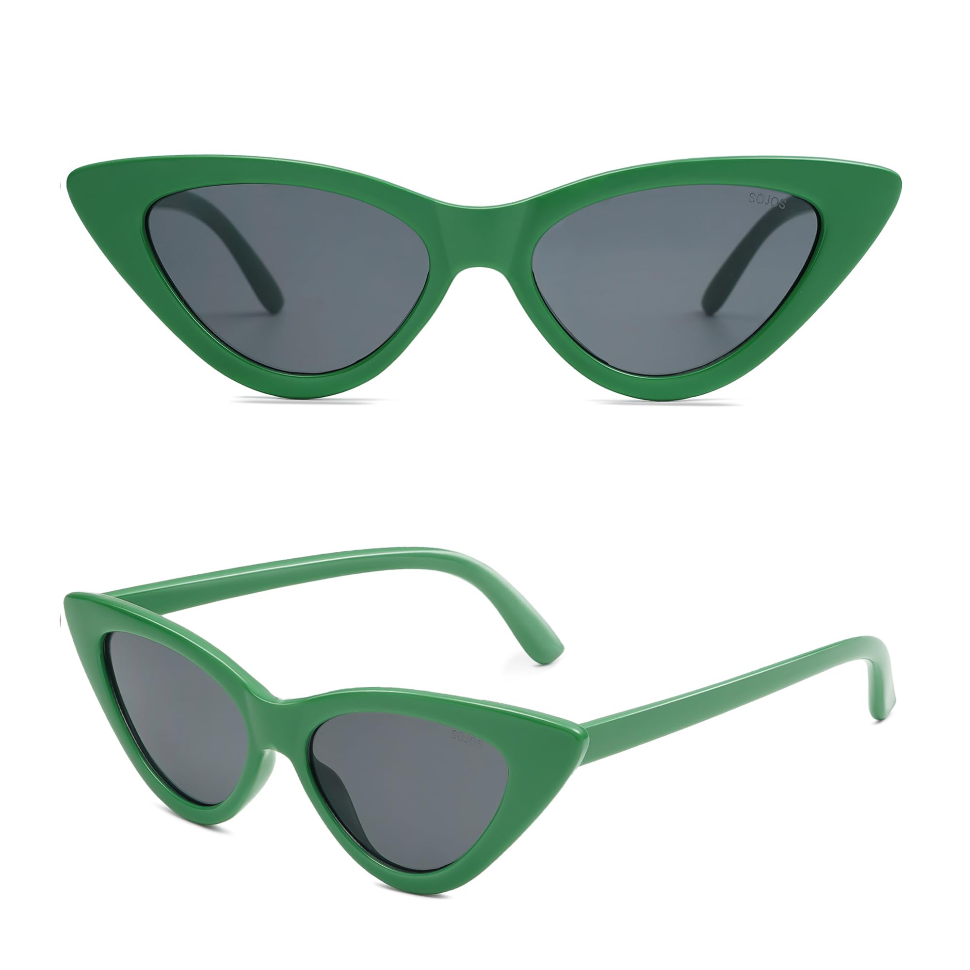 SOJOS Retro Vintage Narrow Cat Eye Sunglasses for Women Clout Goggles Plastic Frame SJ2044 - Image 6
