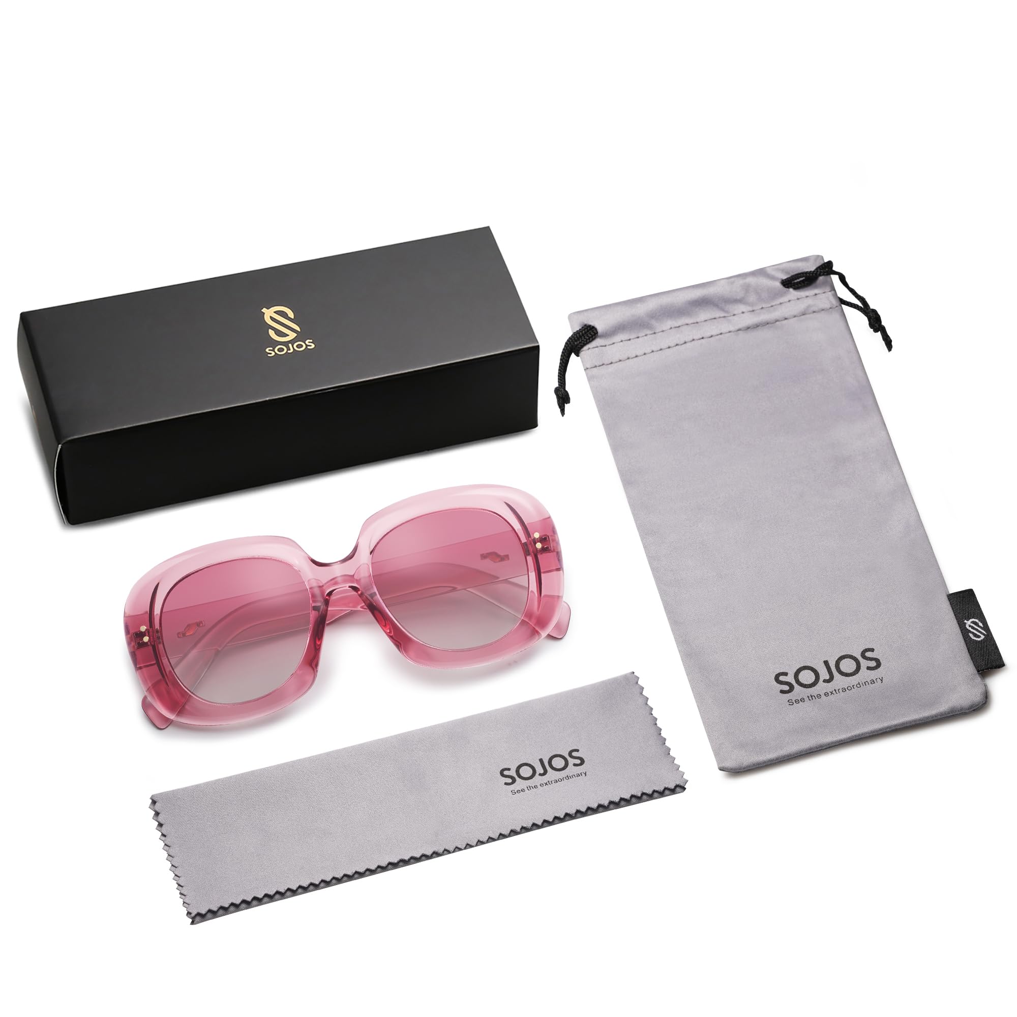 SOJOS Sunglasses for Women & Men, Round, Thick, Polarized Lens, Trendy, Oversized Shades SJ2317 - Image 6