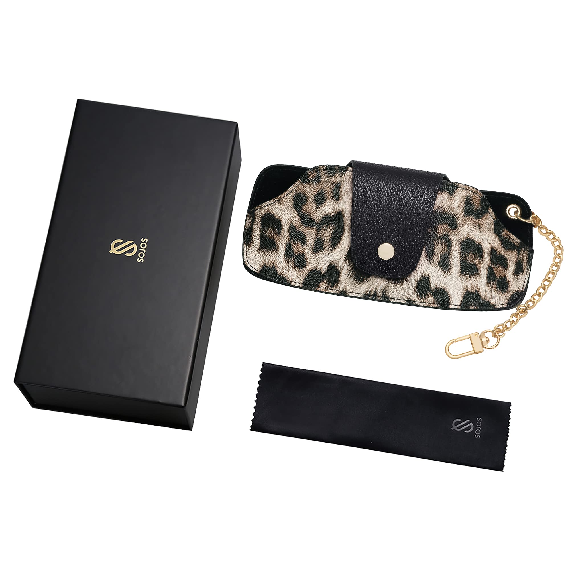 SOJOS Sunglasses Goggles Case Hard Shell Eyewear Glasses Case Leopard Print PU Bag - Image 5