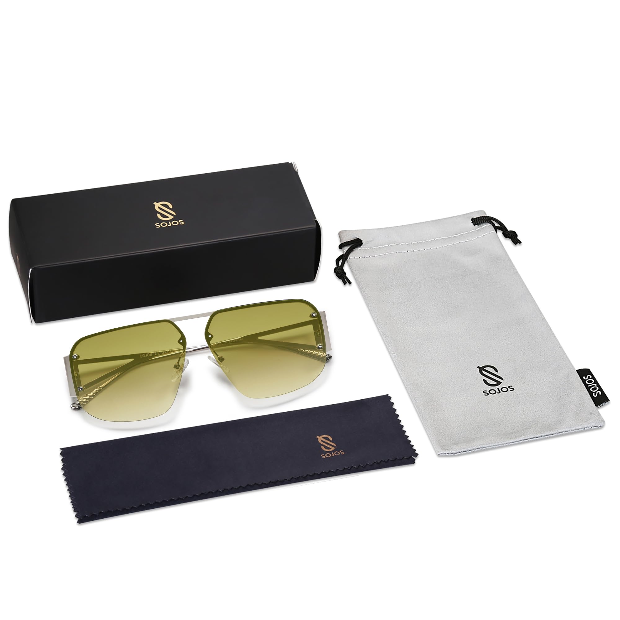 SOJOS Trendy Aviator Sunglasses Mens Womens Retro Metal Rimless Frame Shades Lentes De Sol Para Mujer SJ1192 - Image 6