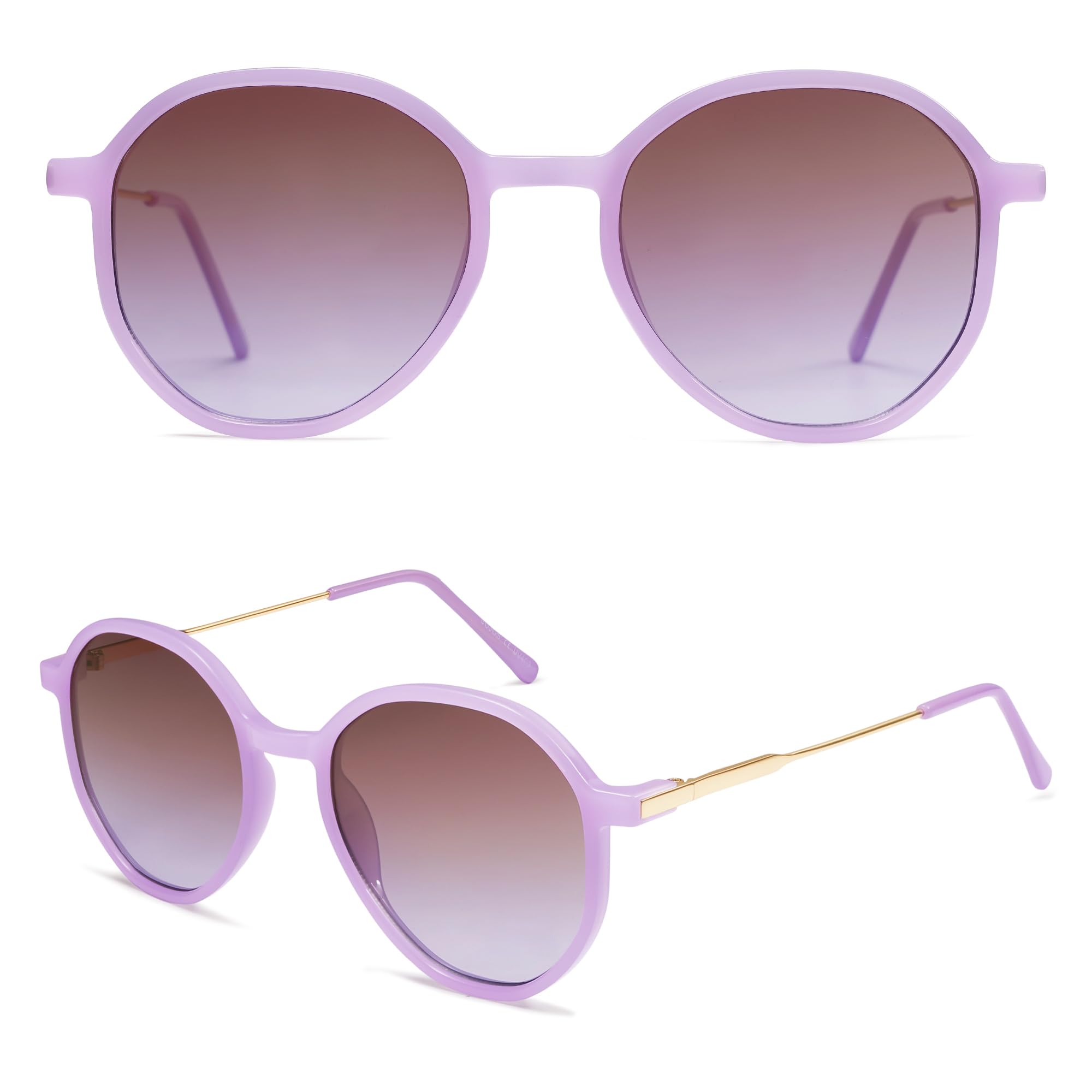 SOJOS Trendy Designer Hexagon Round Sunglasses for Women Fashion Big Shades Geometric Women Sunglasses SJ2181 - Image 4