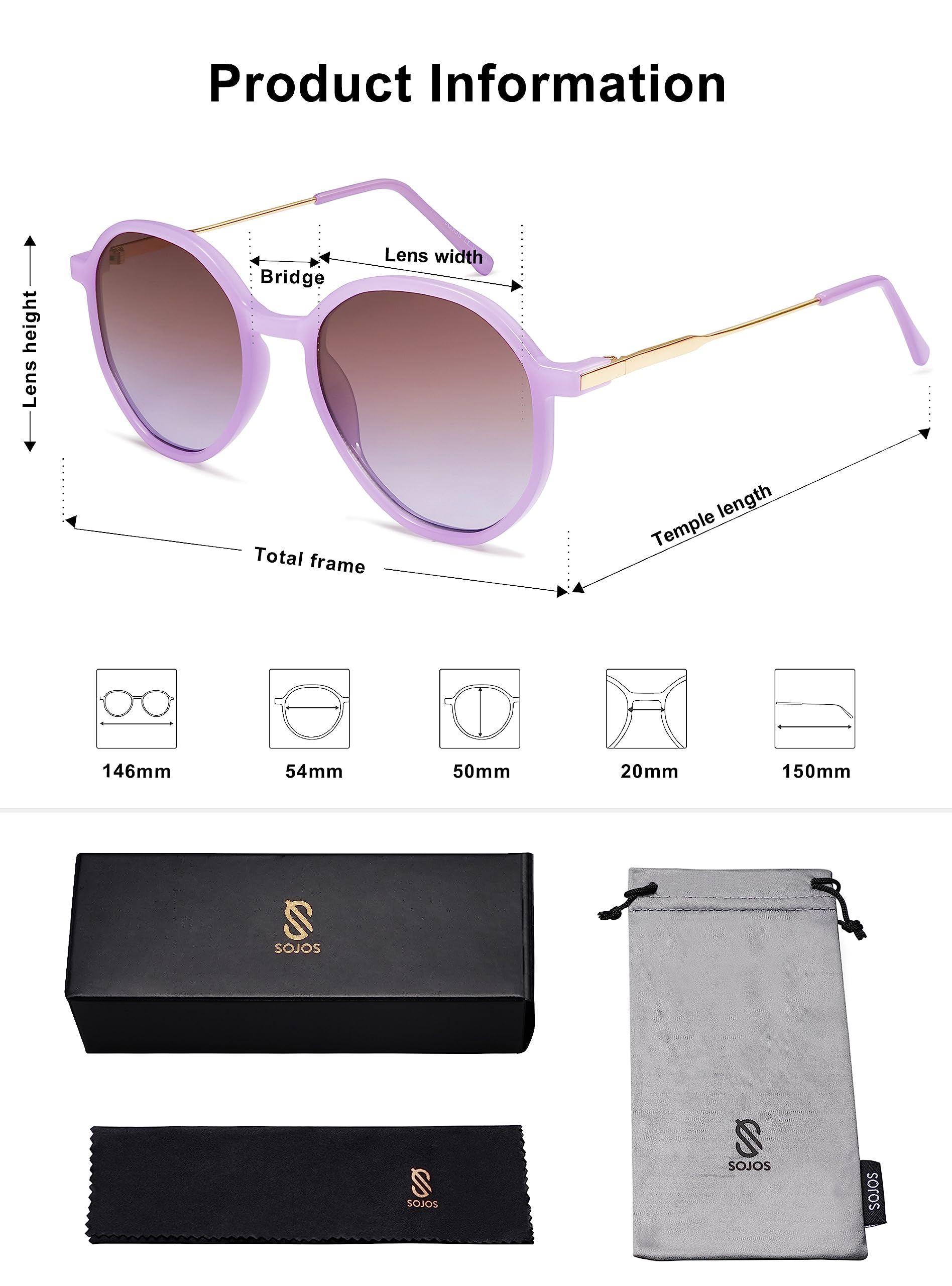 SOJOS Trendy Designer Hexagon Round Sunglasses for Women Fashion Big Shades Geometric Women Sunglasses SJ2181 - Image 6