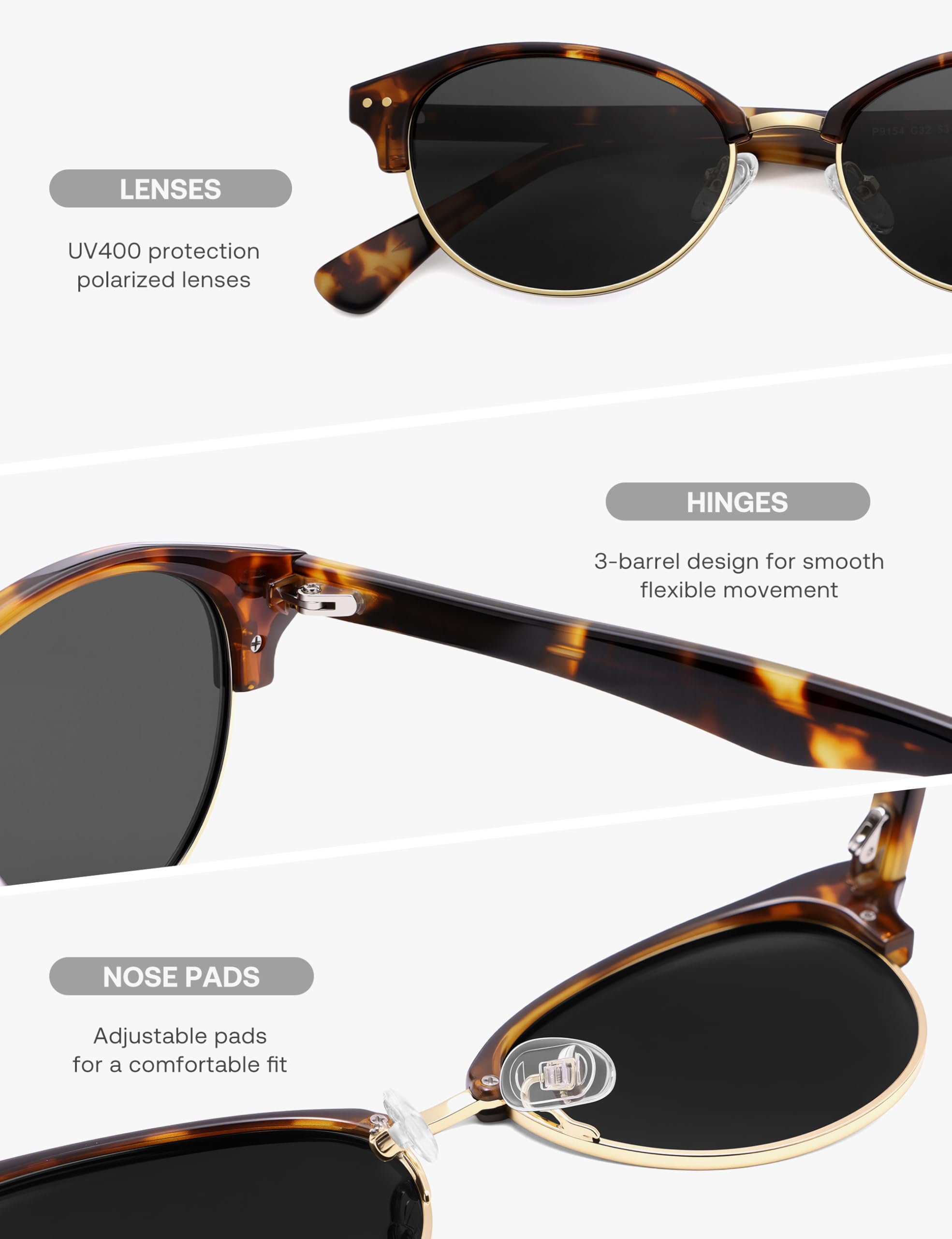 SOJOS Trendy Oval Polarized Sunglasses for Women Retro Cute Shades Sunnies SJ2687 - Image 4
