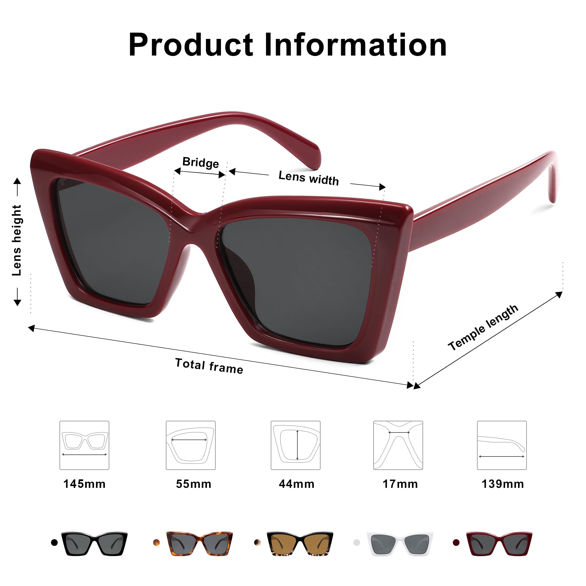 SOJOS Trendy Oversized Cateye Sunglasses Womens UV400 Large Designer Shades Lentes De Sol Para Mujer SJ2347 - Image 4