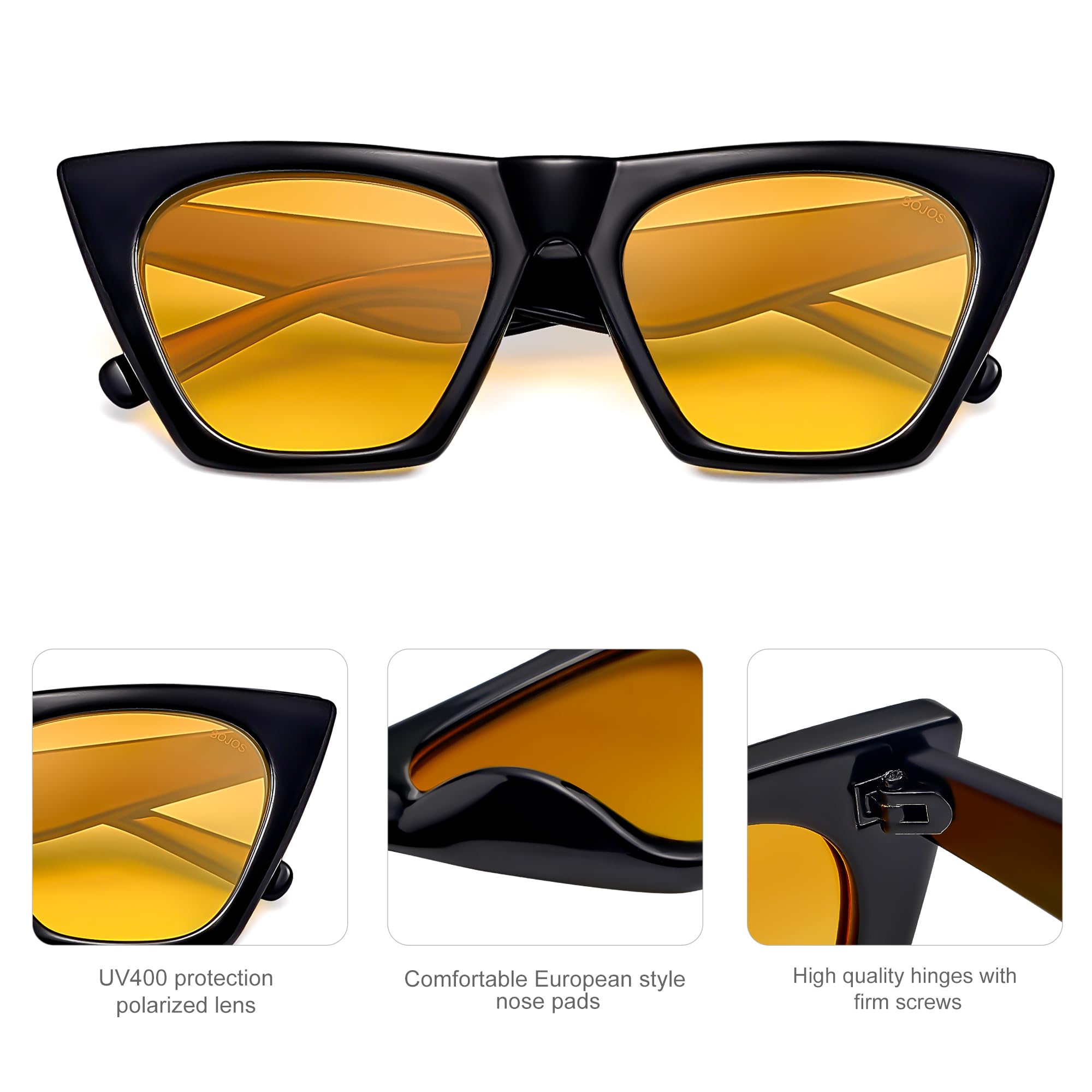 SOJOS Trendy Oversized Square Cateye Polarized Sunglasses Womens Big Frame Shades SJ2115 - Image 4
