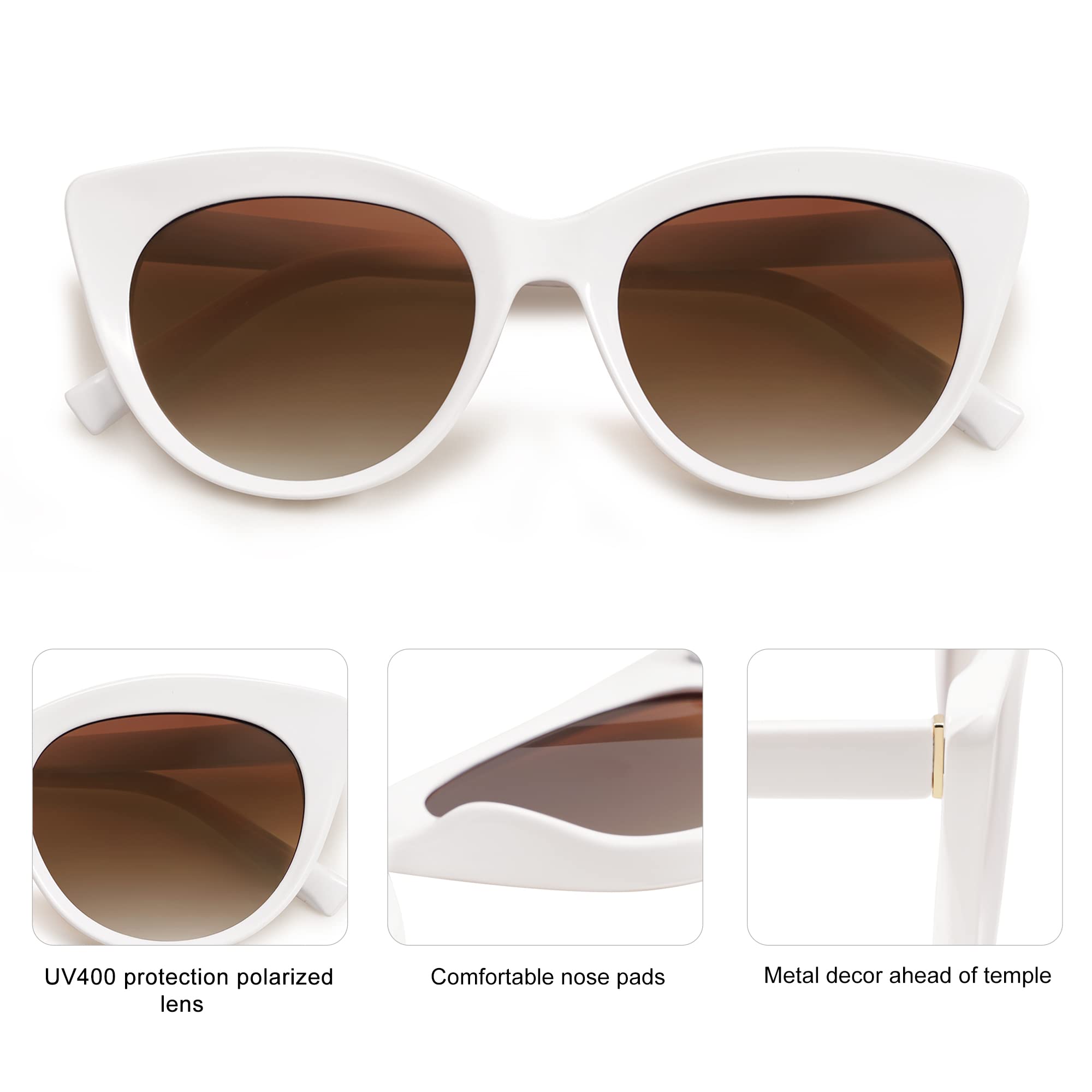 SOJOS Trendy Polarized Sunglasses for Women,Retro Cat Eye Womens Sun Glasses SJ2221 - Image 4