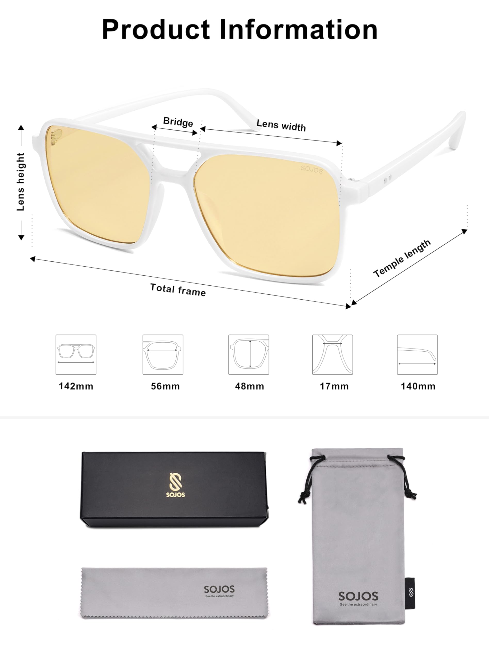 SOJOS Trendy Vintage Aviator Square Sunglasses For Womens Mens Retro 70s UV400 Women Sun Glasses SJ2327 - Image 5