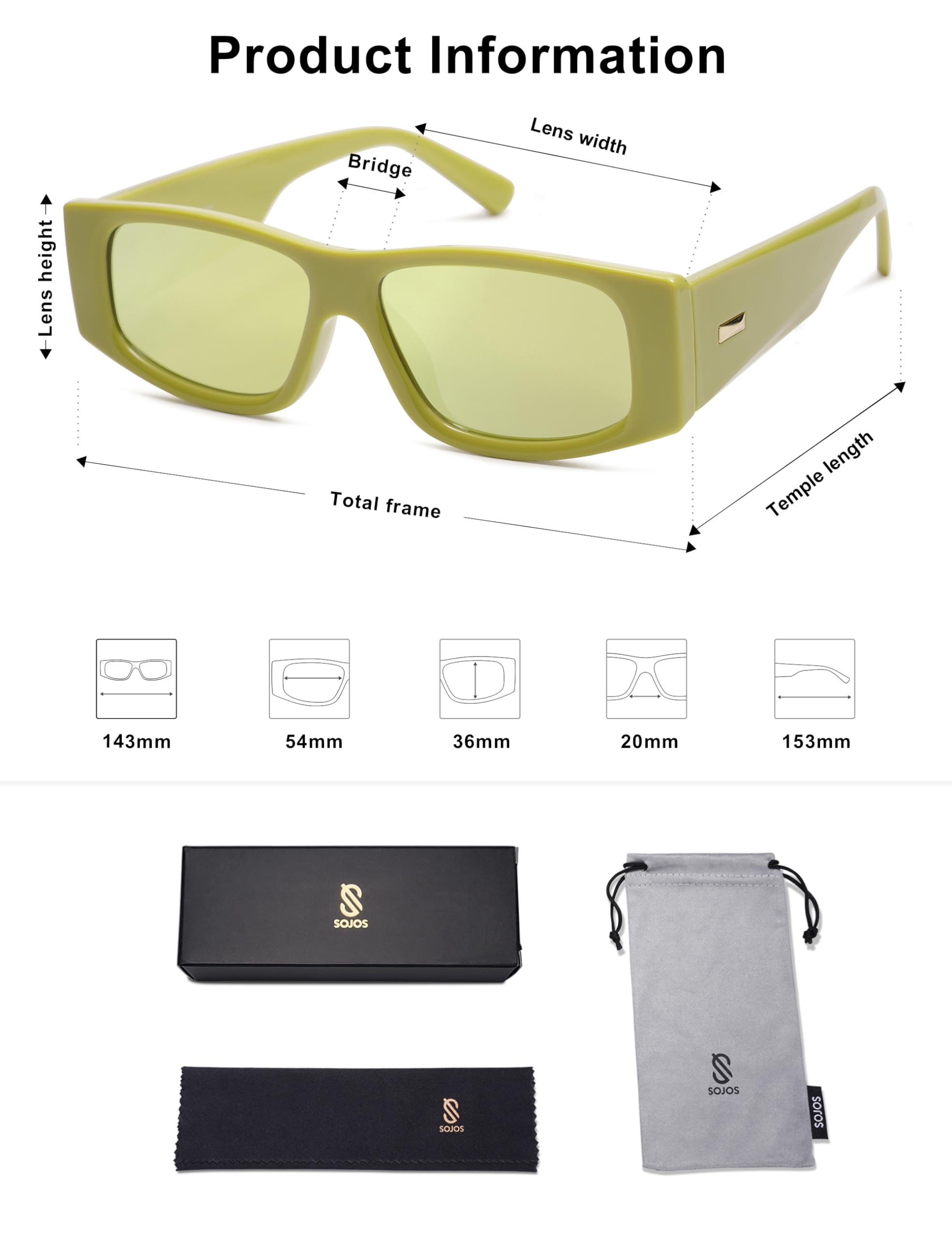SOJOS Trendy Y2K Rectangle Polarized Sunglasses for Women Men Fashion Designer Rave Sunglasses SJ2228 - Image 5