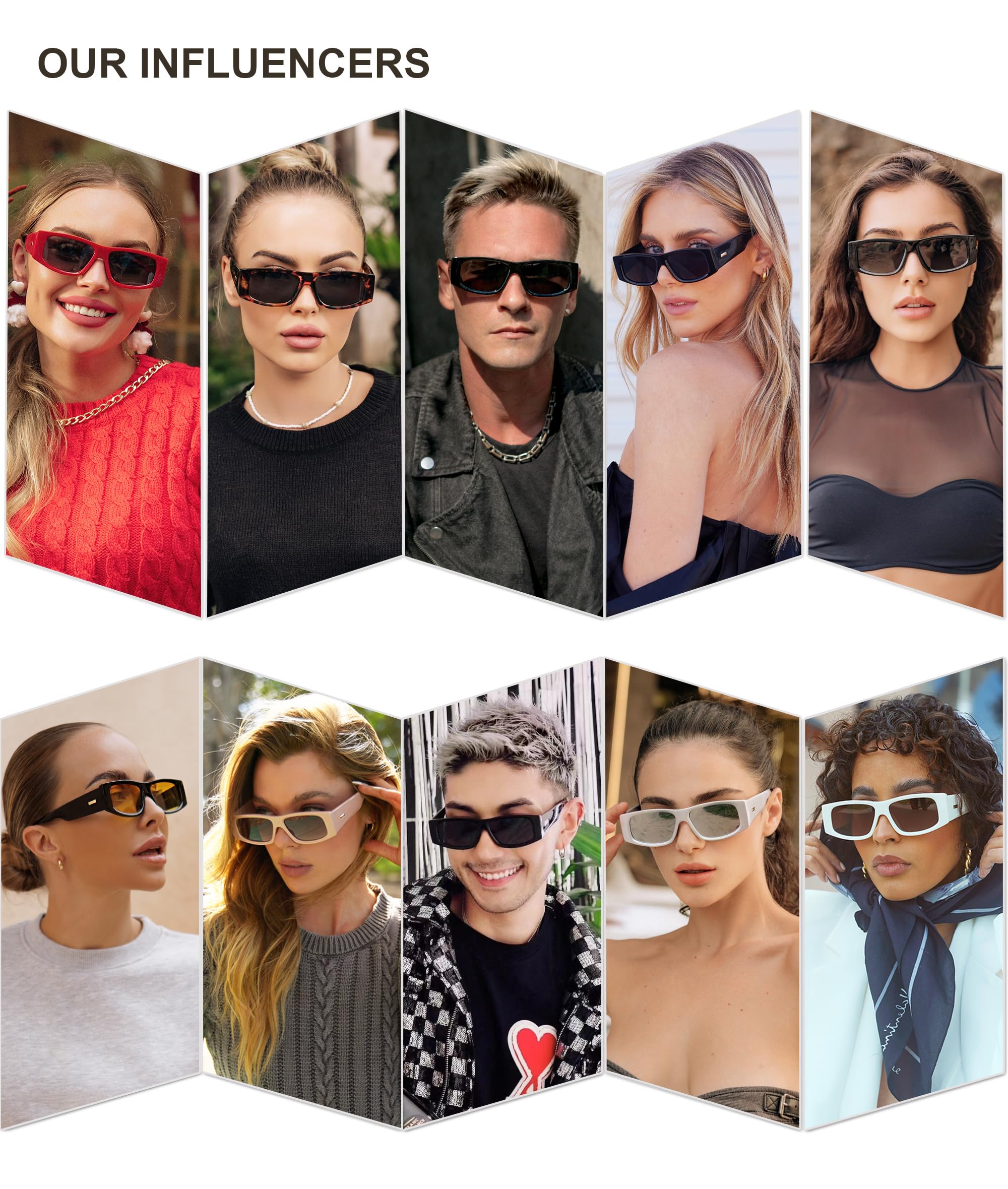 SOJOS Trendy Y2K Rectangle Polarized Sunglasses for Women Men Fashion Designer Rave Sunglasses SJ2228 - Image 3